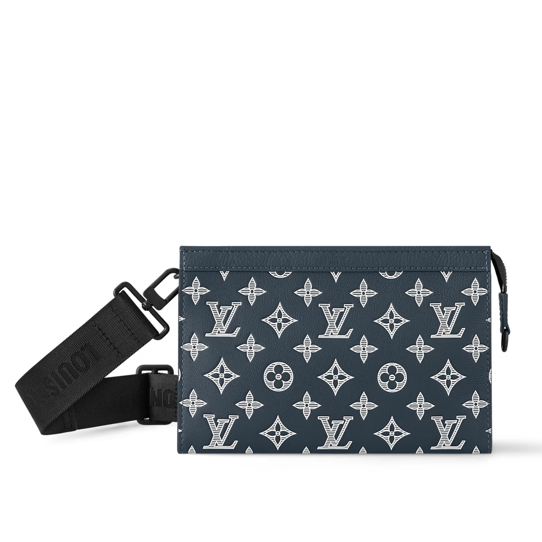 Gaston Wearable Wallet Ink Blue/White Monogram Shadow M83384