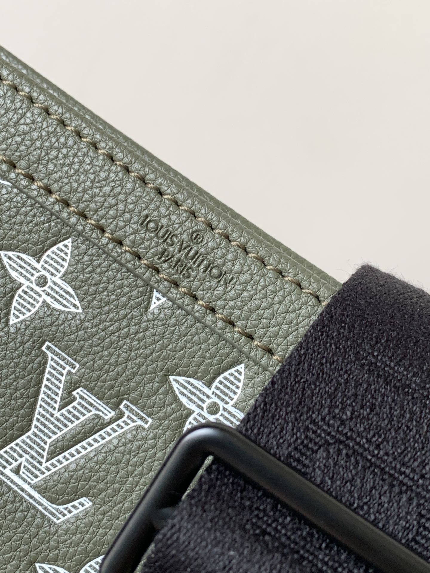 Gaston Wearable Wallet Olive Green Monogram Shadow M13197
