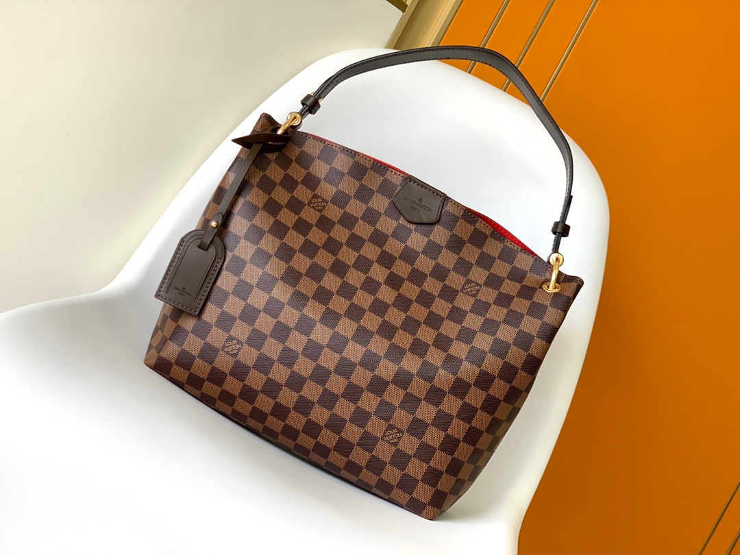 Graceful Pm Hobo Handbags Damier Ebene N44044