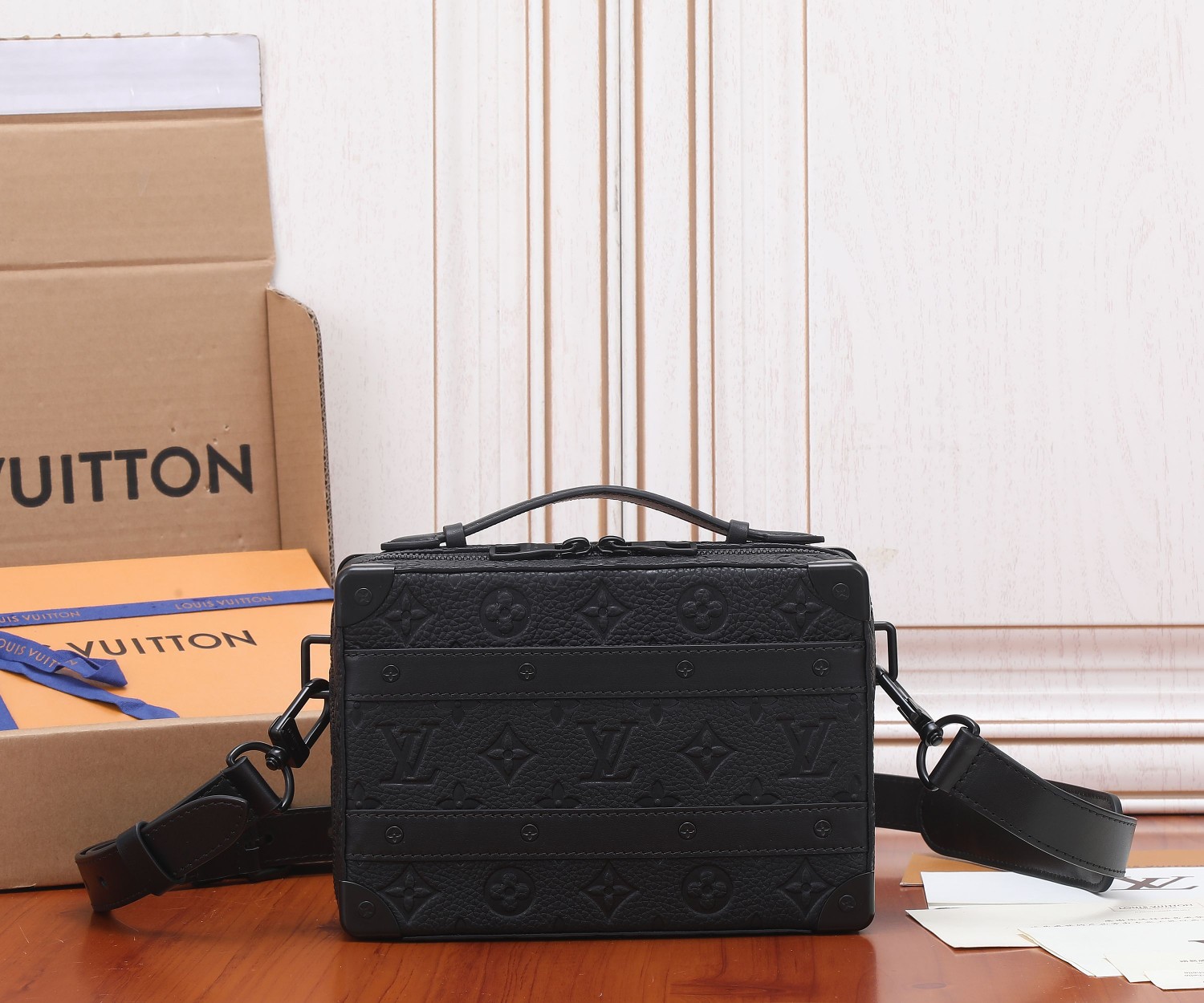 Handle Soft Trunk Bag Black Taurillon Monogram M59163