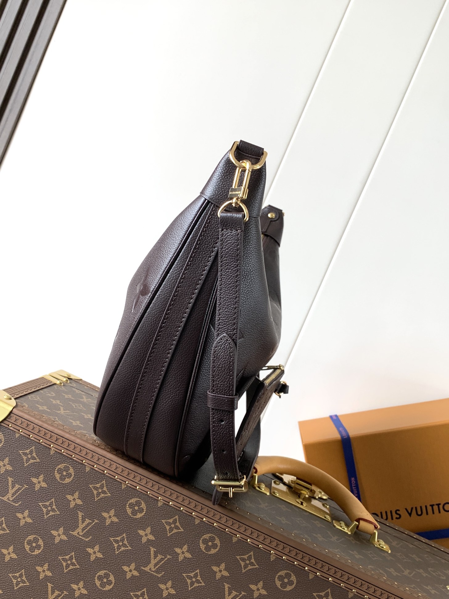 Loop Hobo Bag Monogram Empreinte Leather Chocolate M14042