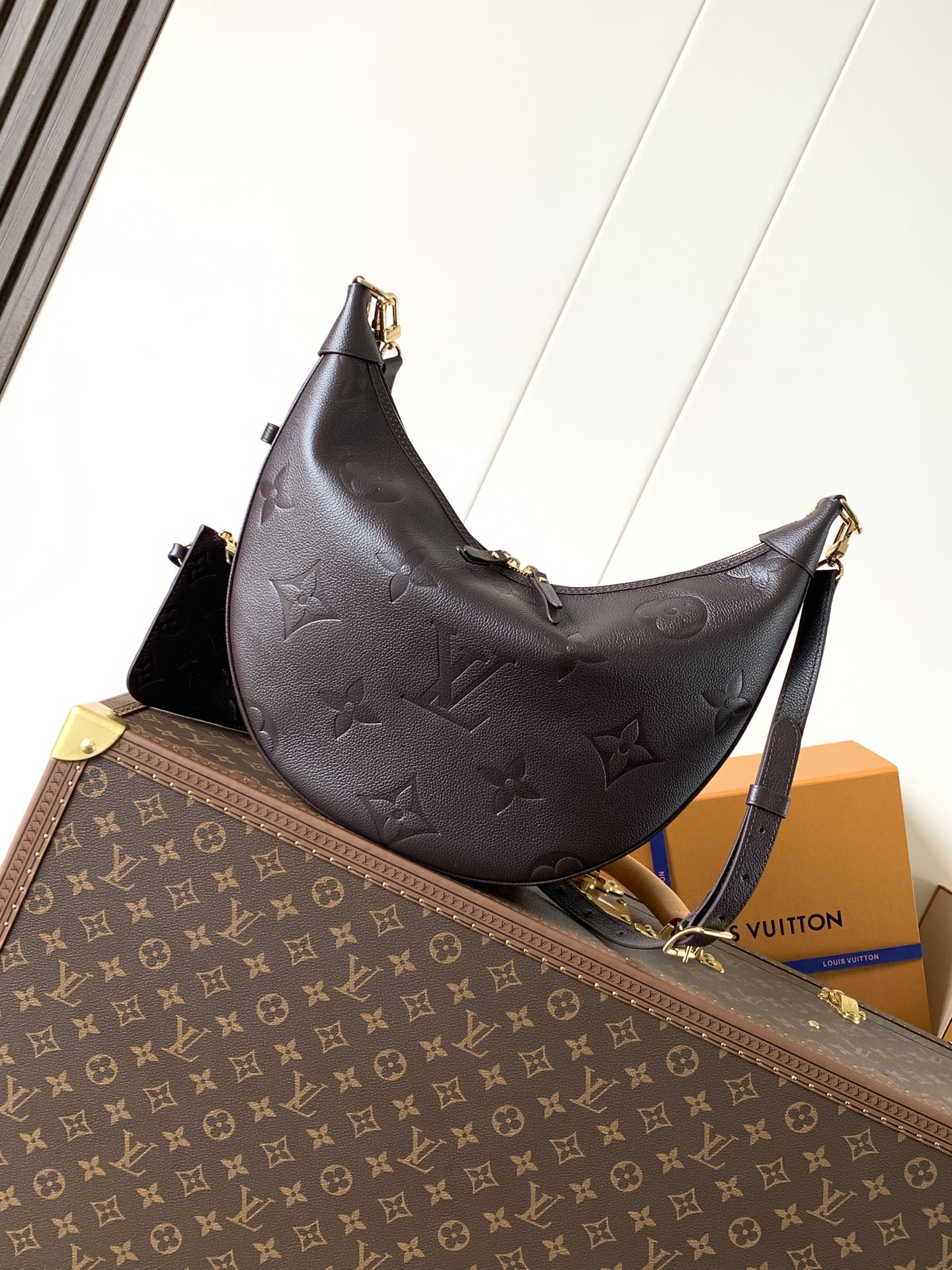 Loop Hobo Bag Monogram Empreinte Leather Chocolate M14042