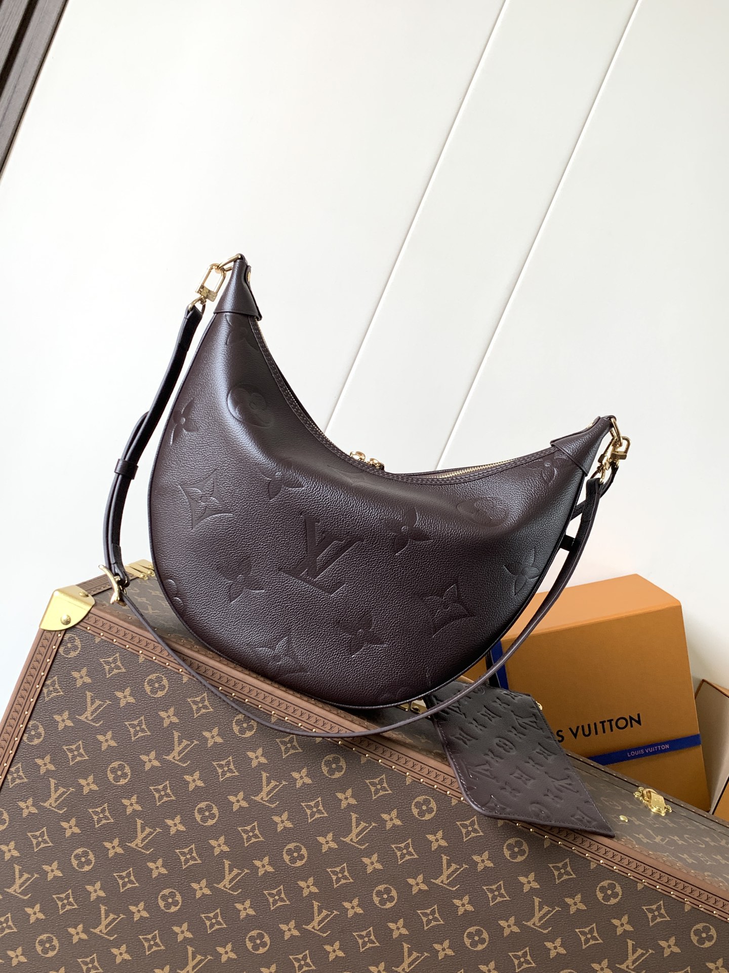Loop Hobo Bag Monogram Empreinte Leather Chocolate M14042