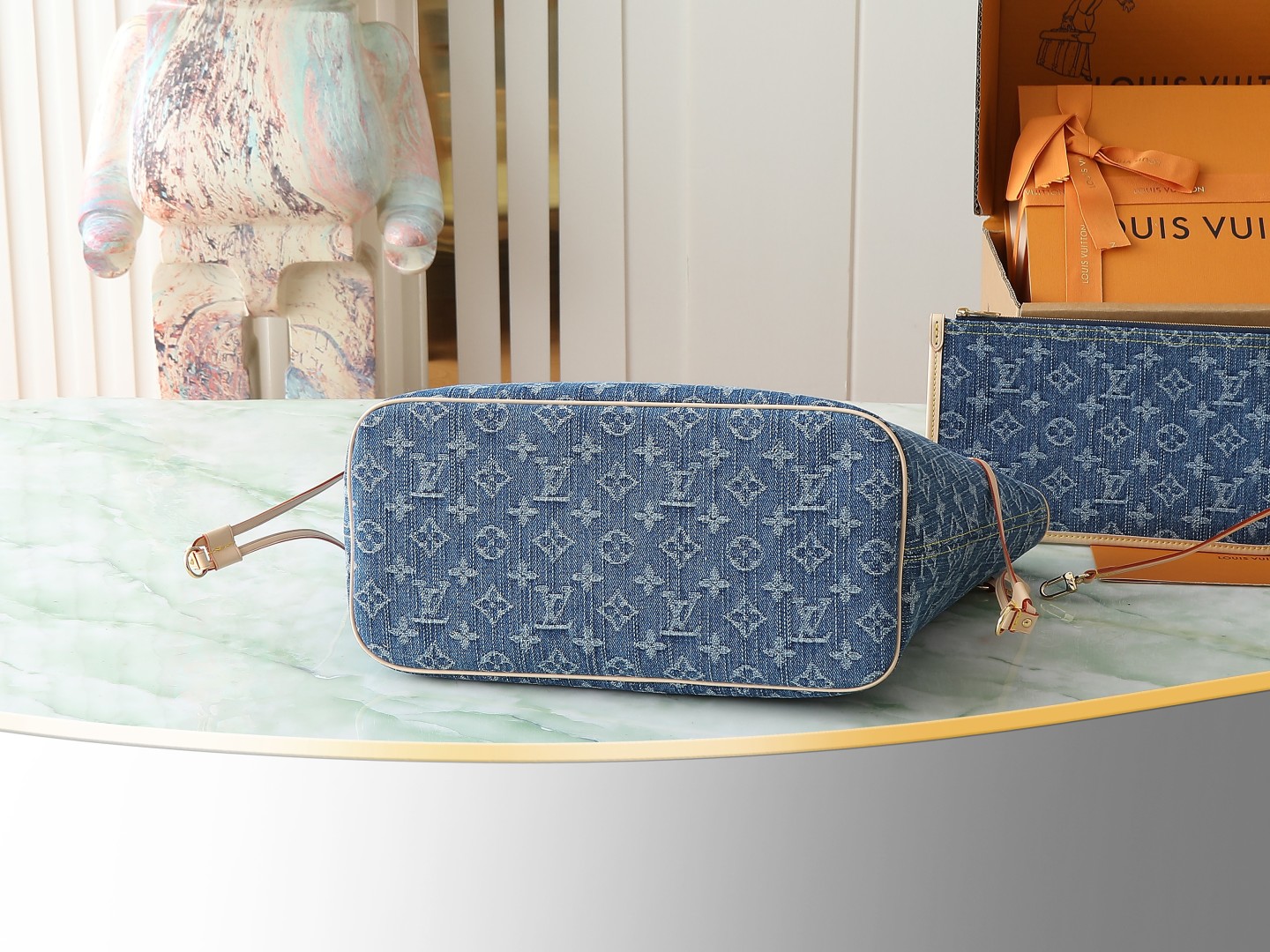 Louis Vuitton Neverfull Mm Monogram Denim Bag M13192