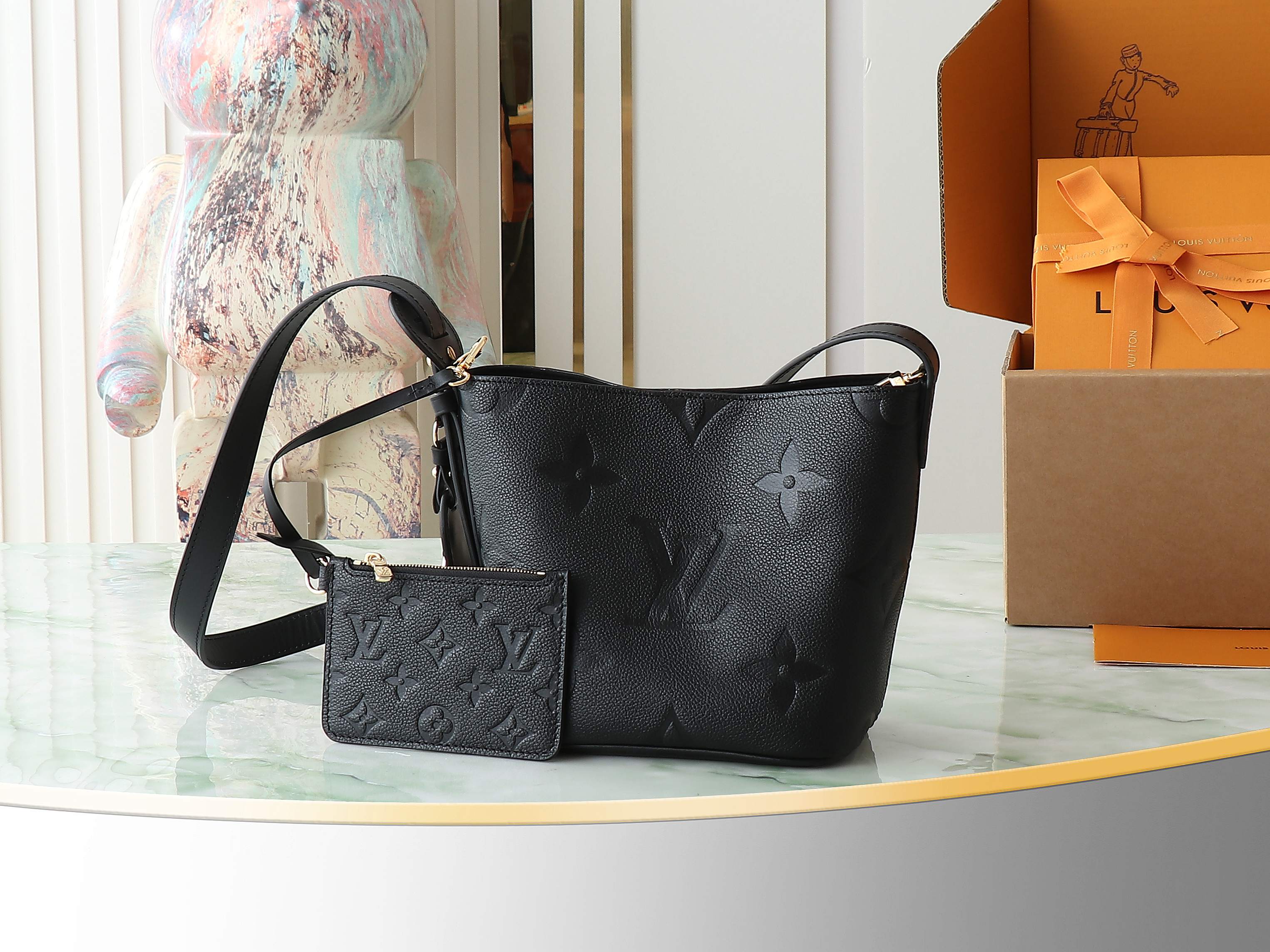 Low Key All In Bb Bag Monogram Empreinte Leather Black M13480