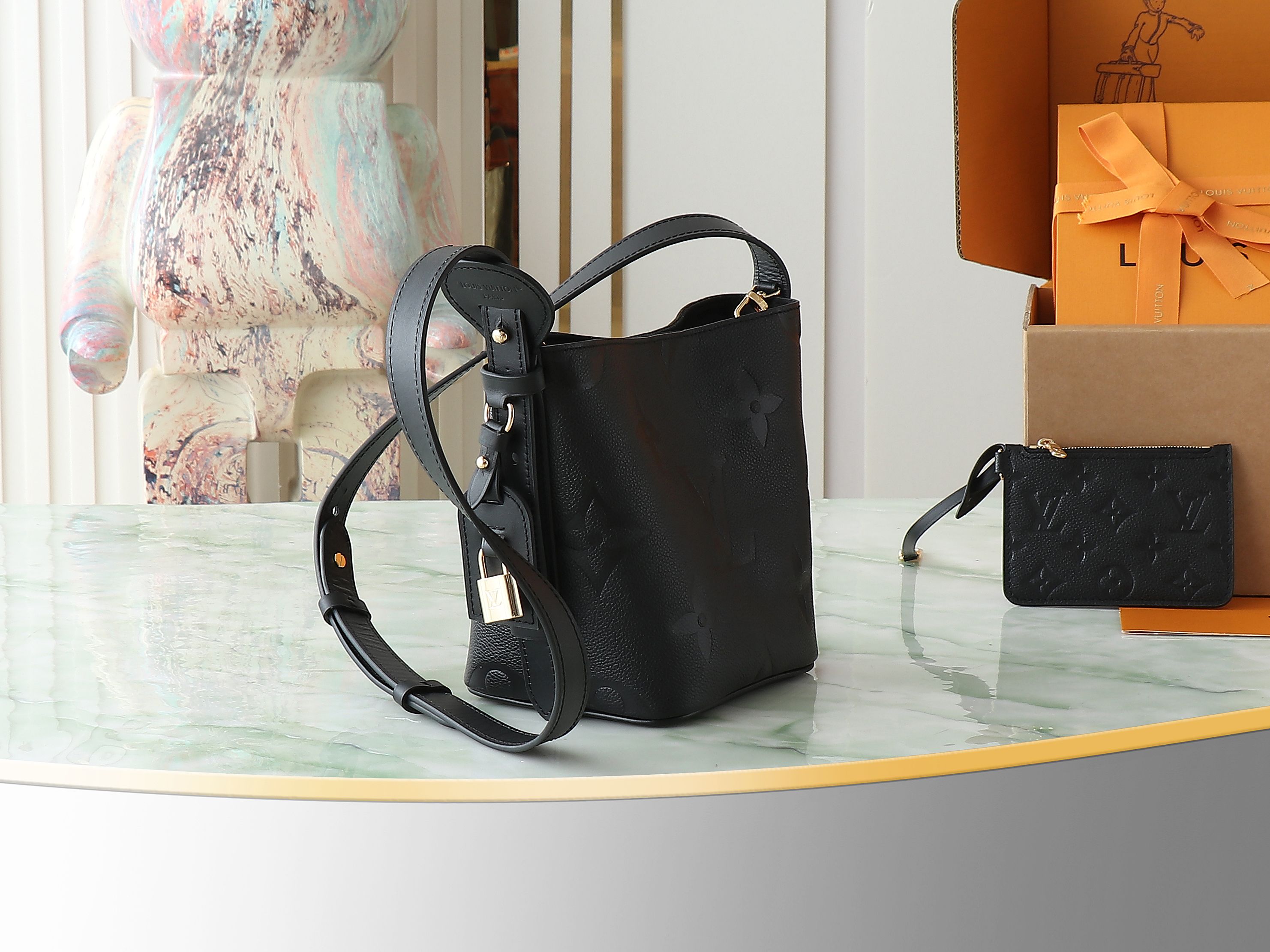 Low Key All In Bb Bag Monogram Empreinte Leather Black M13480