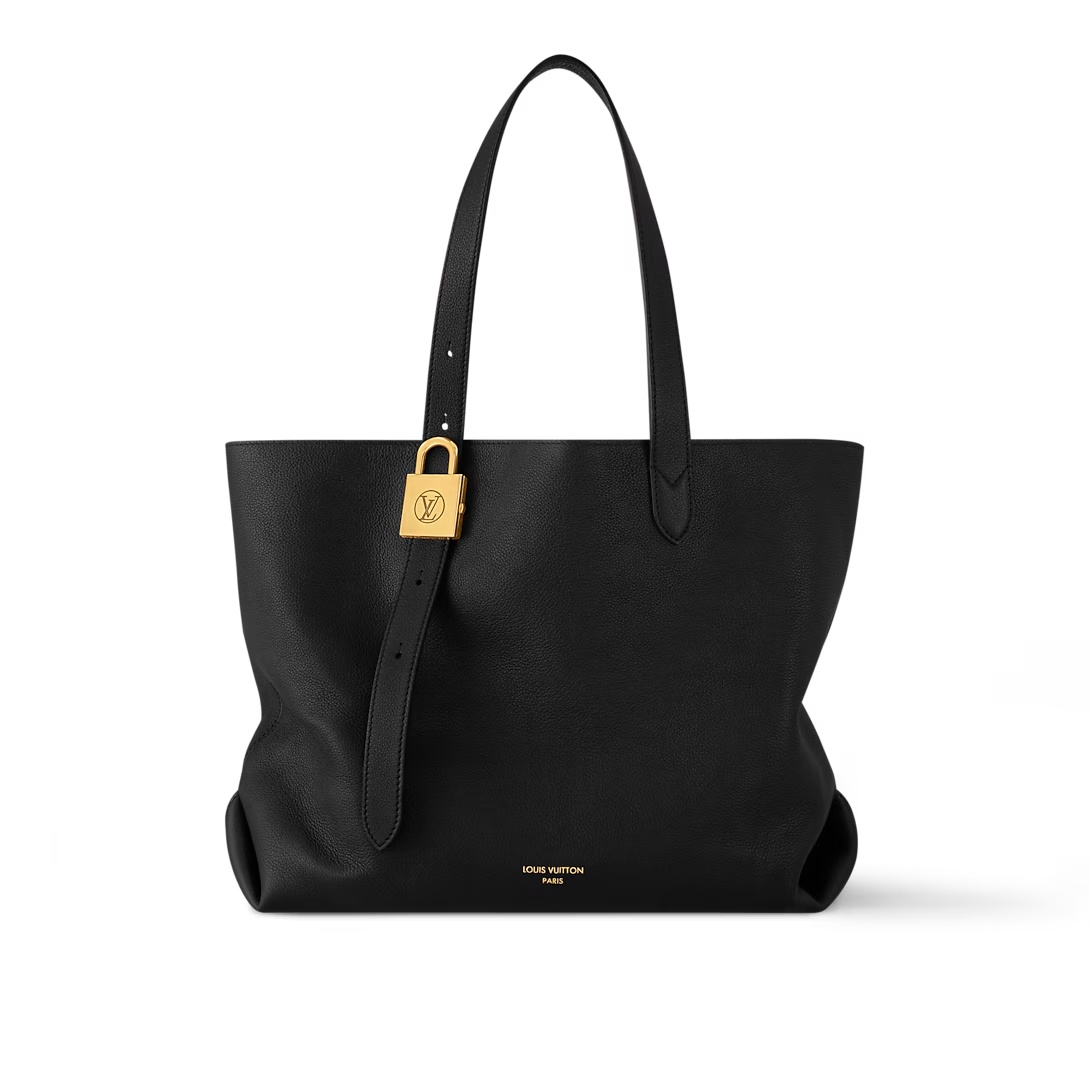 Low Key Cabas Mm Bag Black Grained Calfskin M25341