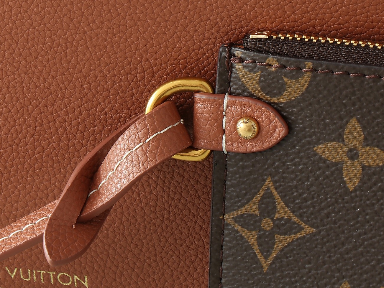 Low Key Cabas Mm Bag Cognac Grained Calfskin M25341