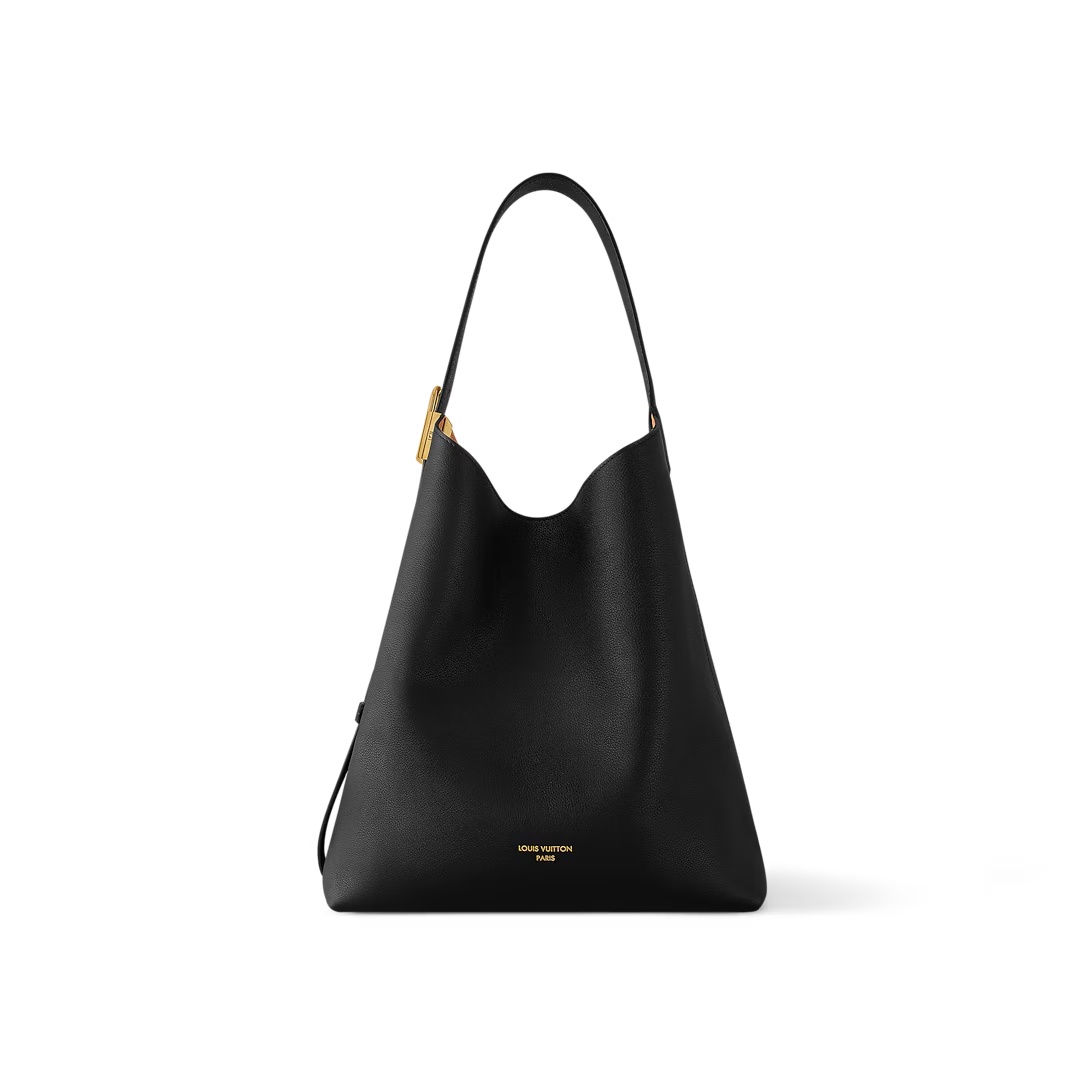 Low Key Hobo Mm Bag Black Grained Calfskin M24856