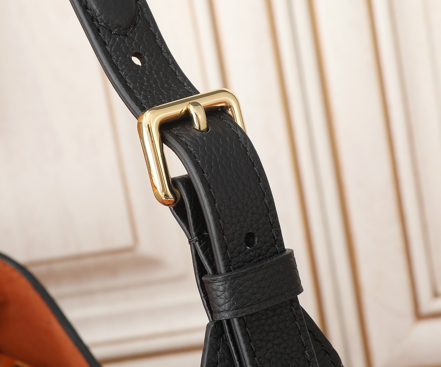 Low Key Shoulder Bag Black Grained Calfskin M24611