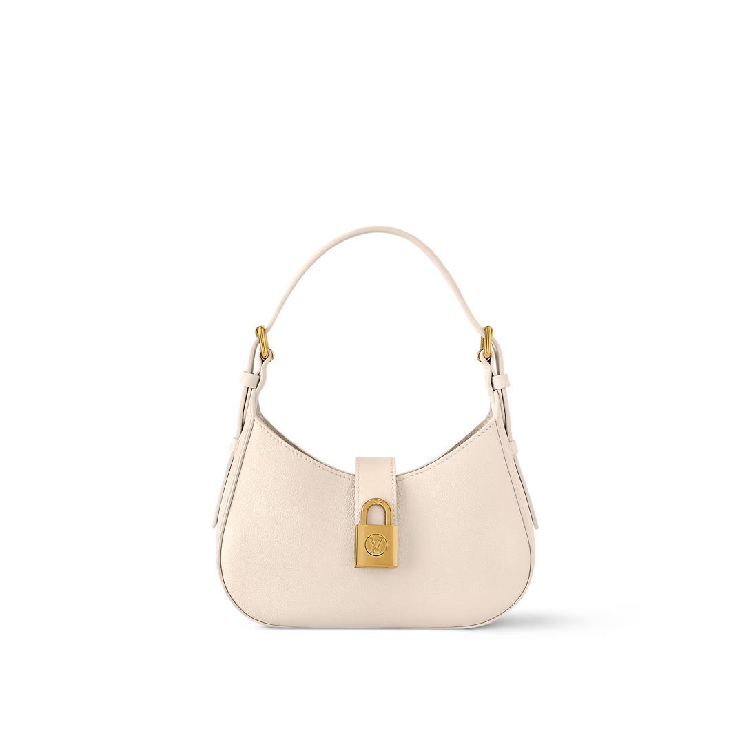Low Key Shoulder Bag Limestone Gray Grained Calfskin M24611