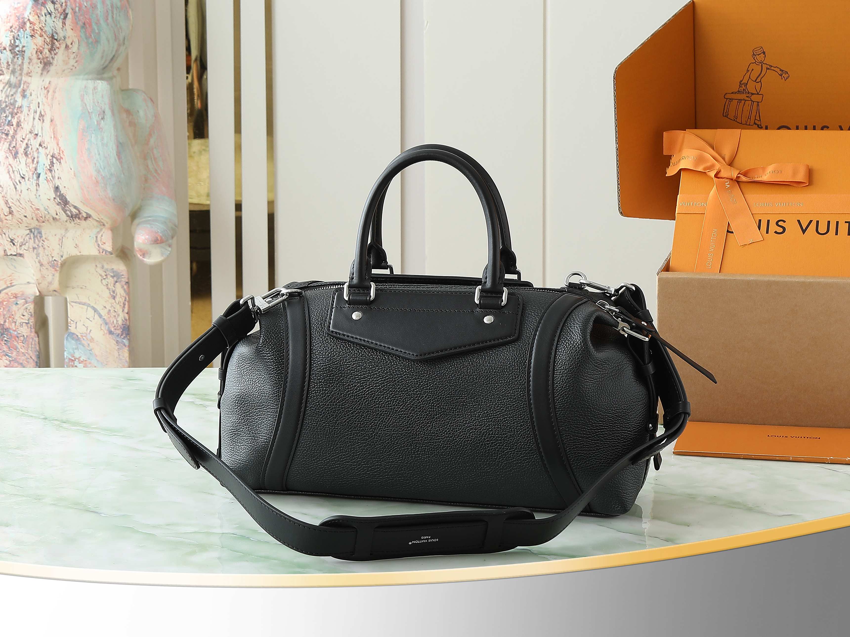 Lv Biker Mm Handbags H27 Black Lambskin Leather M14700