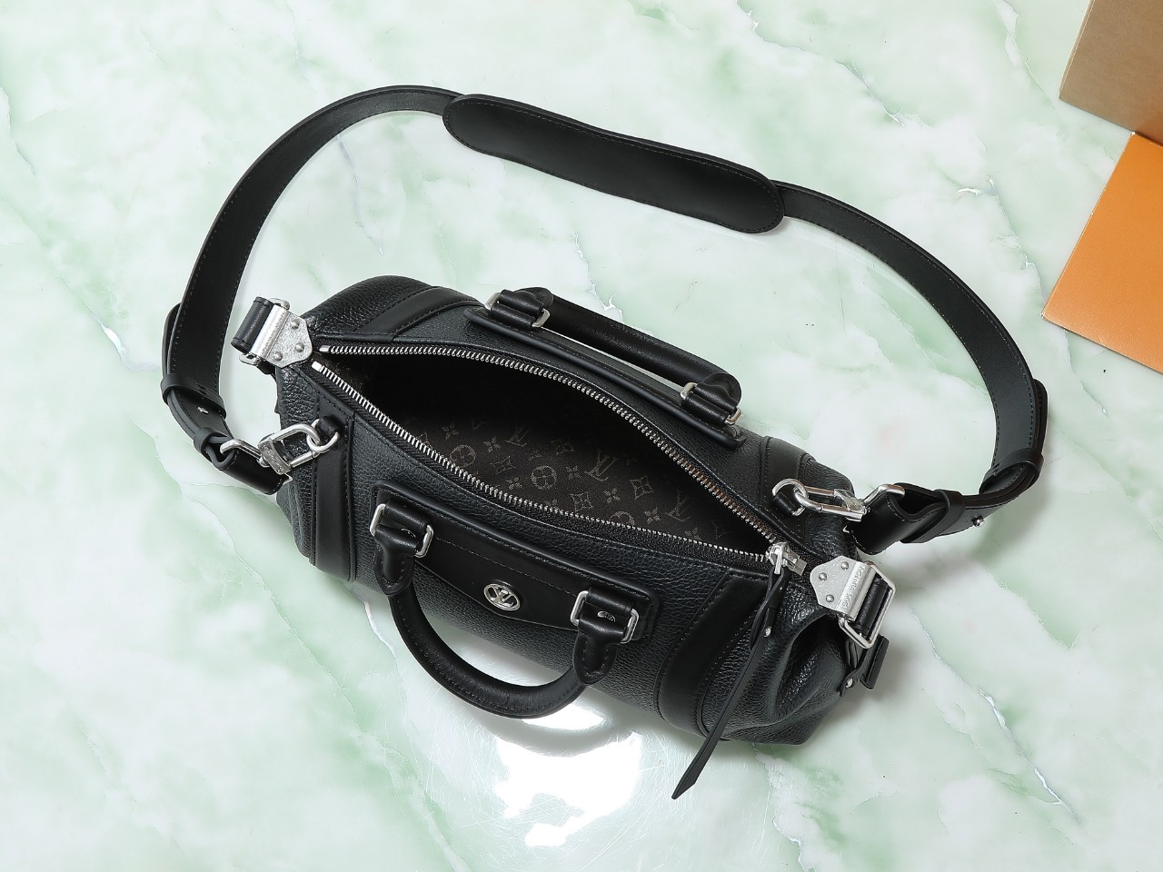 Lv Biker Pm Handbag H27 Black Lambskin Leather M14514
