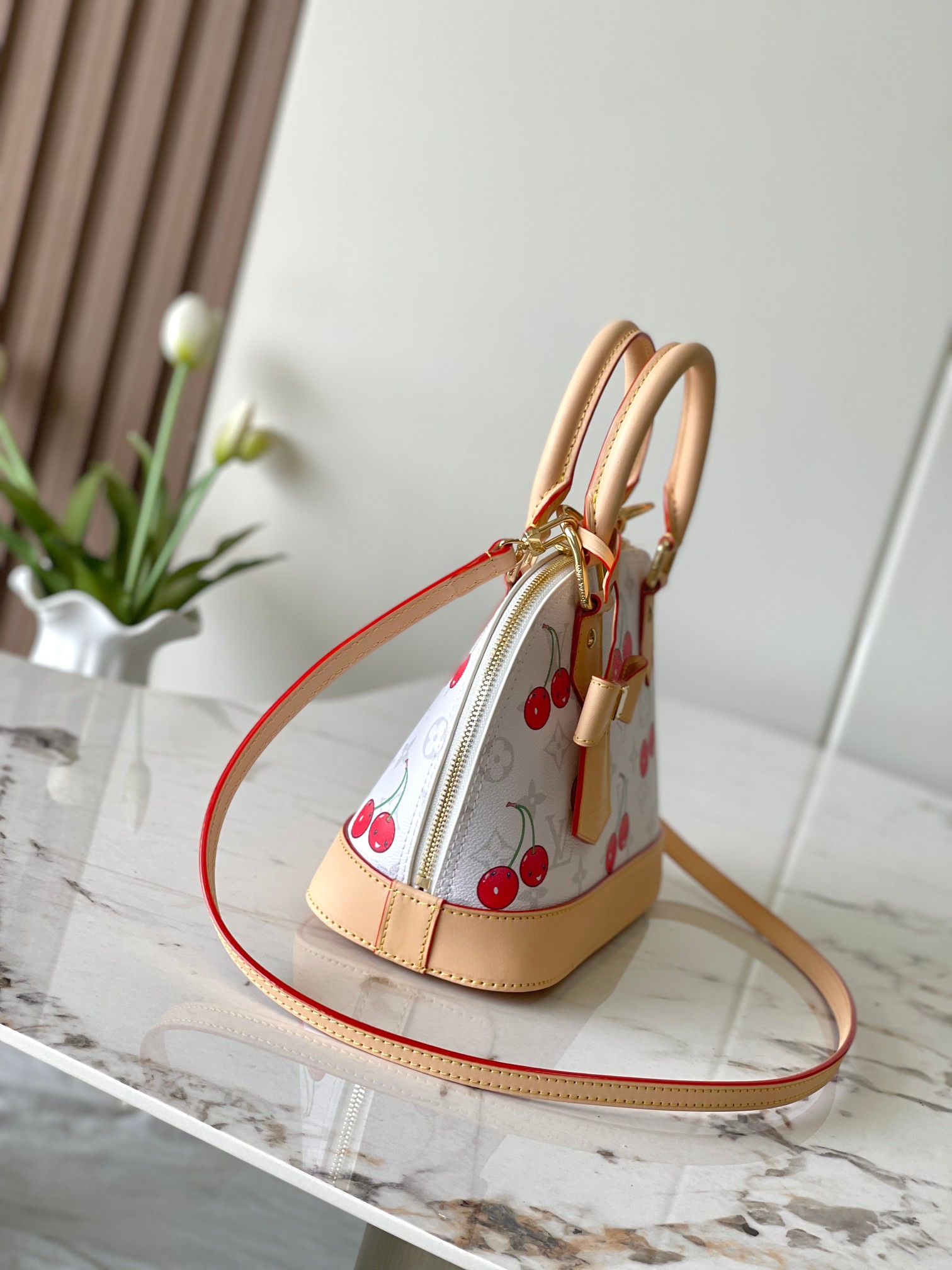 Lv X Tm Alma Bb Handbags Monogram Cherry White M14234