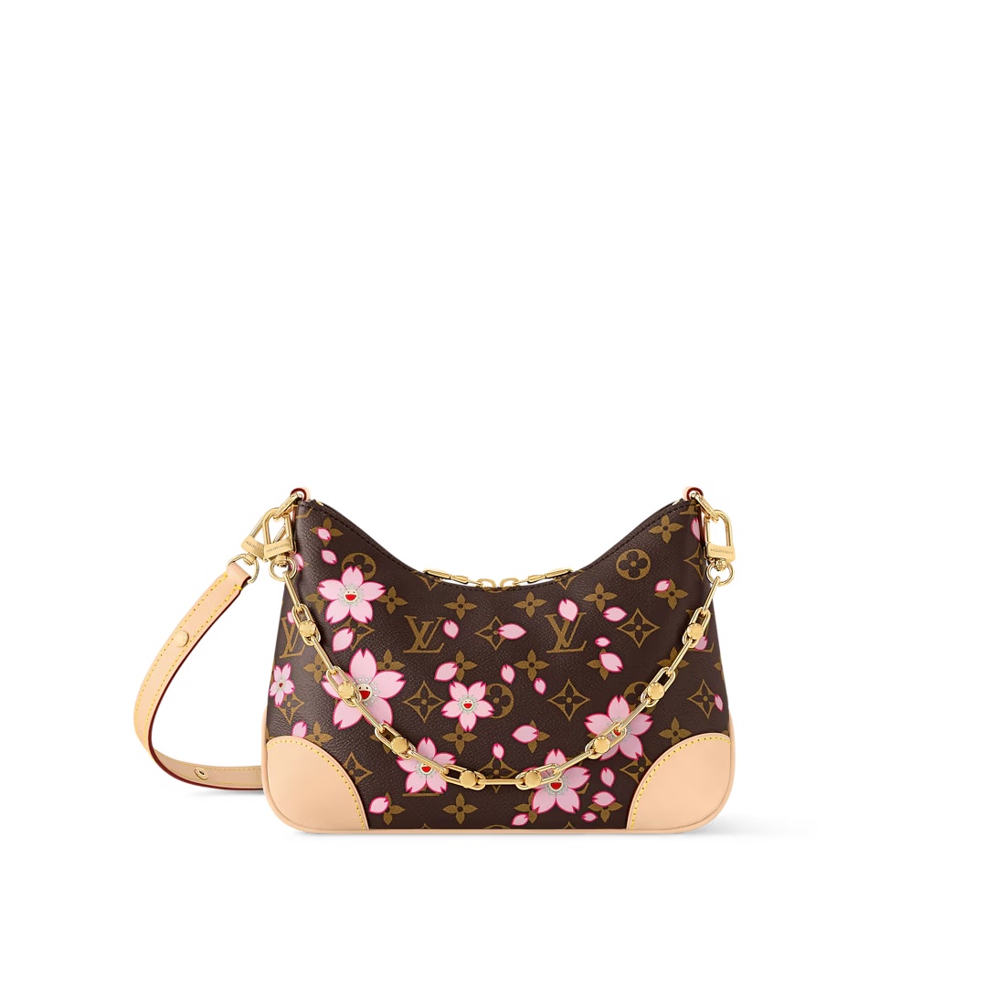 Lv X Tm Boulogne Pm Bag Sakura Brown Cherry Blossom Monogram M13265