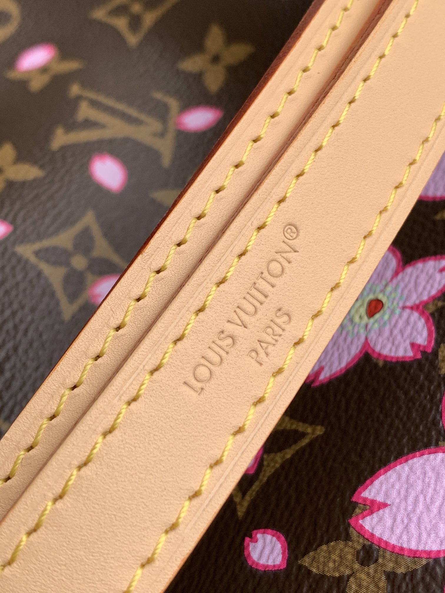 Lv X Tm Boulogne Pm Bag Sakura Brown Cherry Blossom Monogram M13265