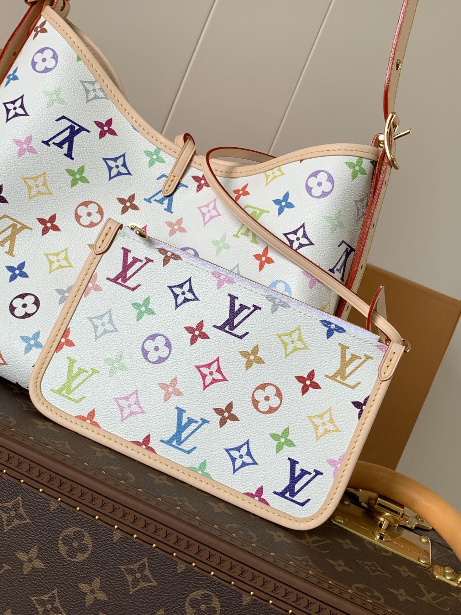 Lv X Tm Carryall Pm Bag Monogram Multicolored White M13661