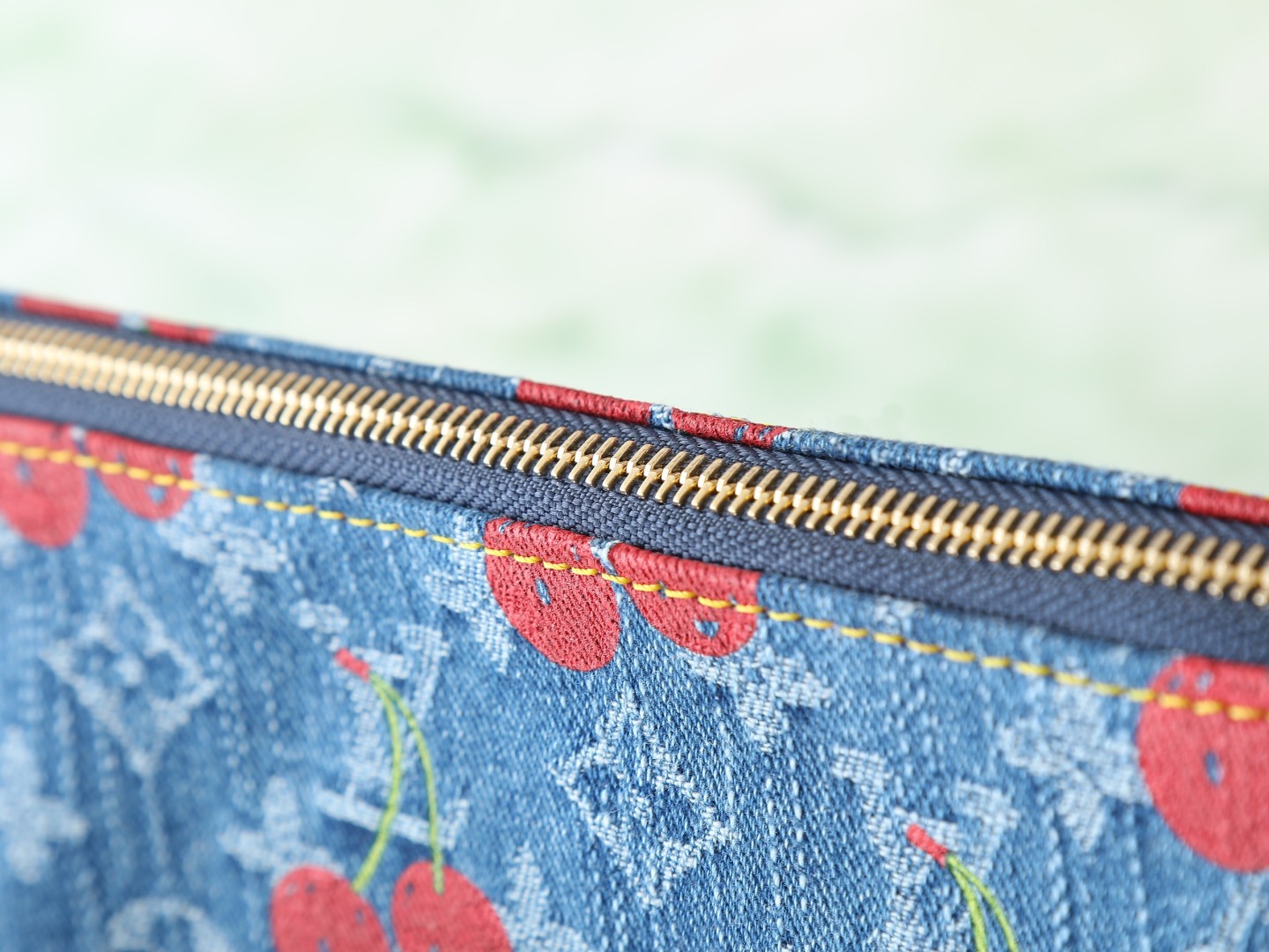 Lv X Tm Coussin Pm Bag Monogram Cherry Denim M14978