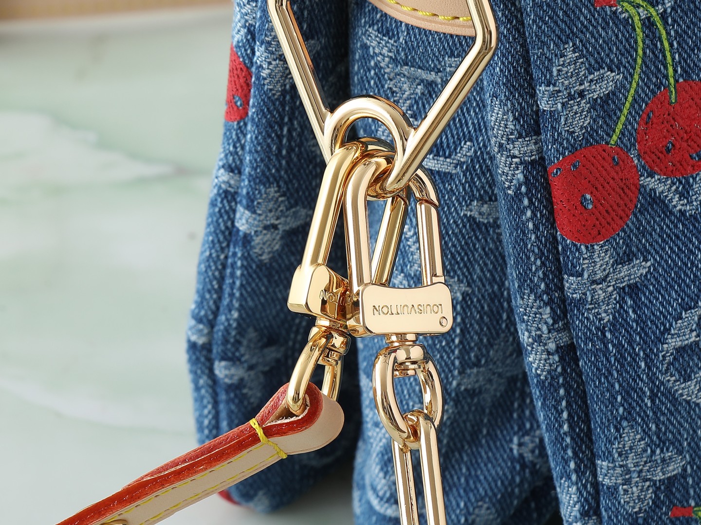 Lv X Tm Coussin Pm Bag Monogram Cherry Denim M14978
