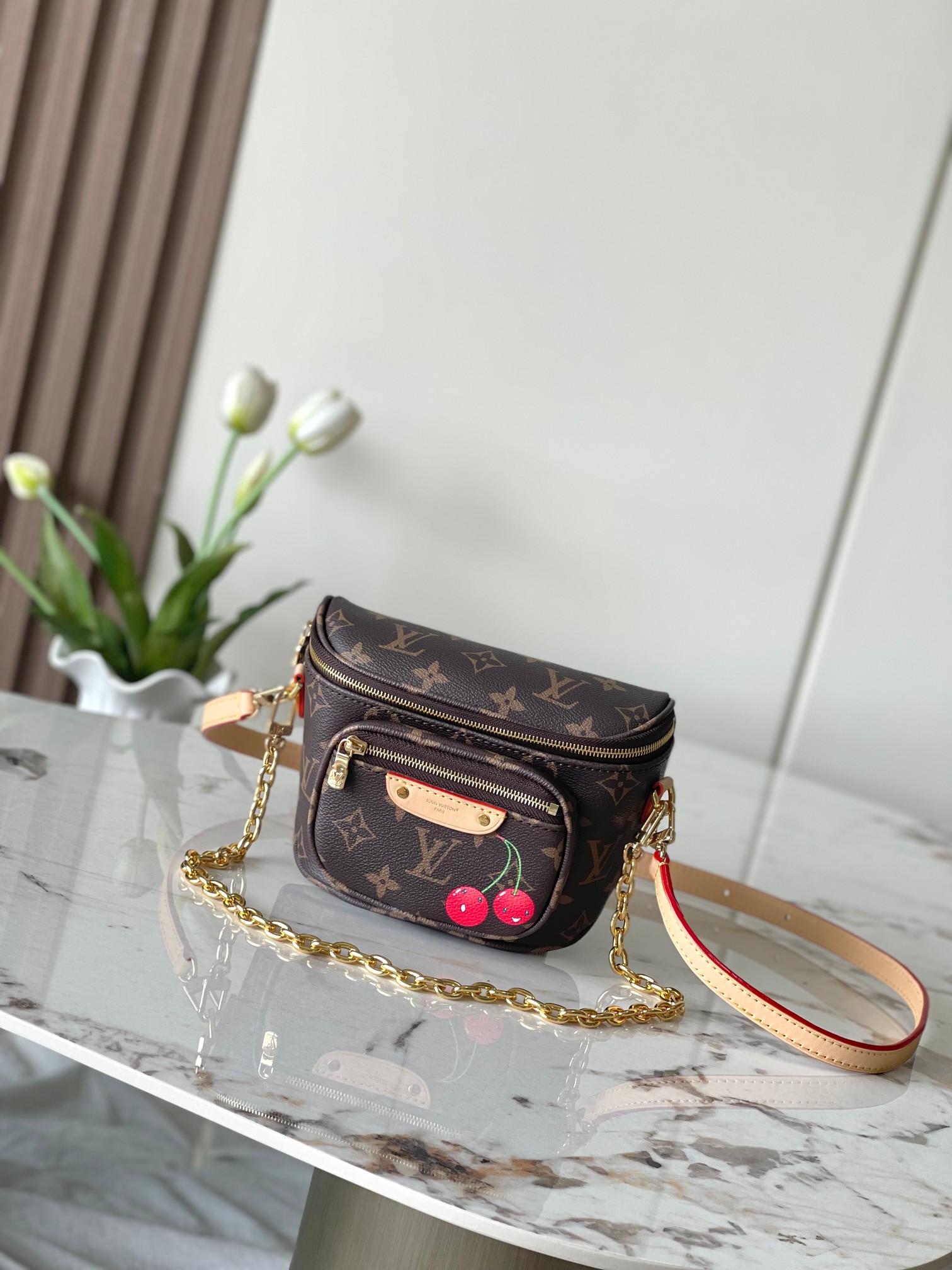 Lv X Tm Mini Bumbag Monogram Cherry M13449