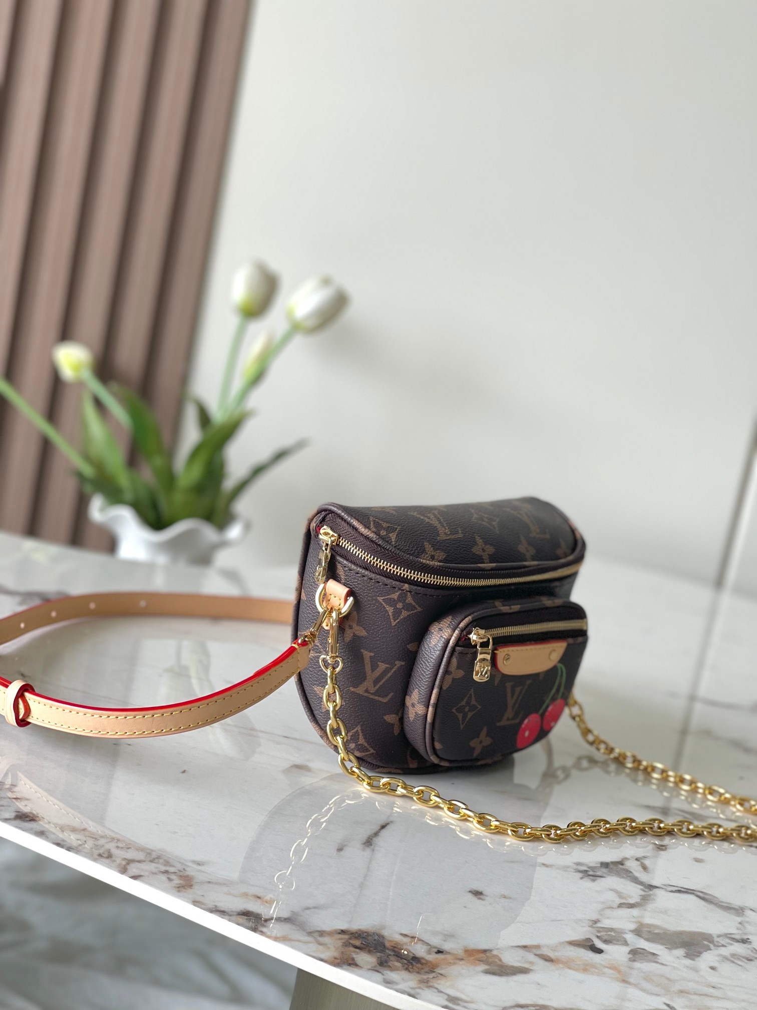 Lv X Tm Mini Bumbag Monogram Cherry M13449