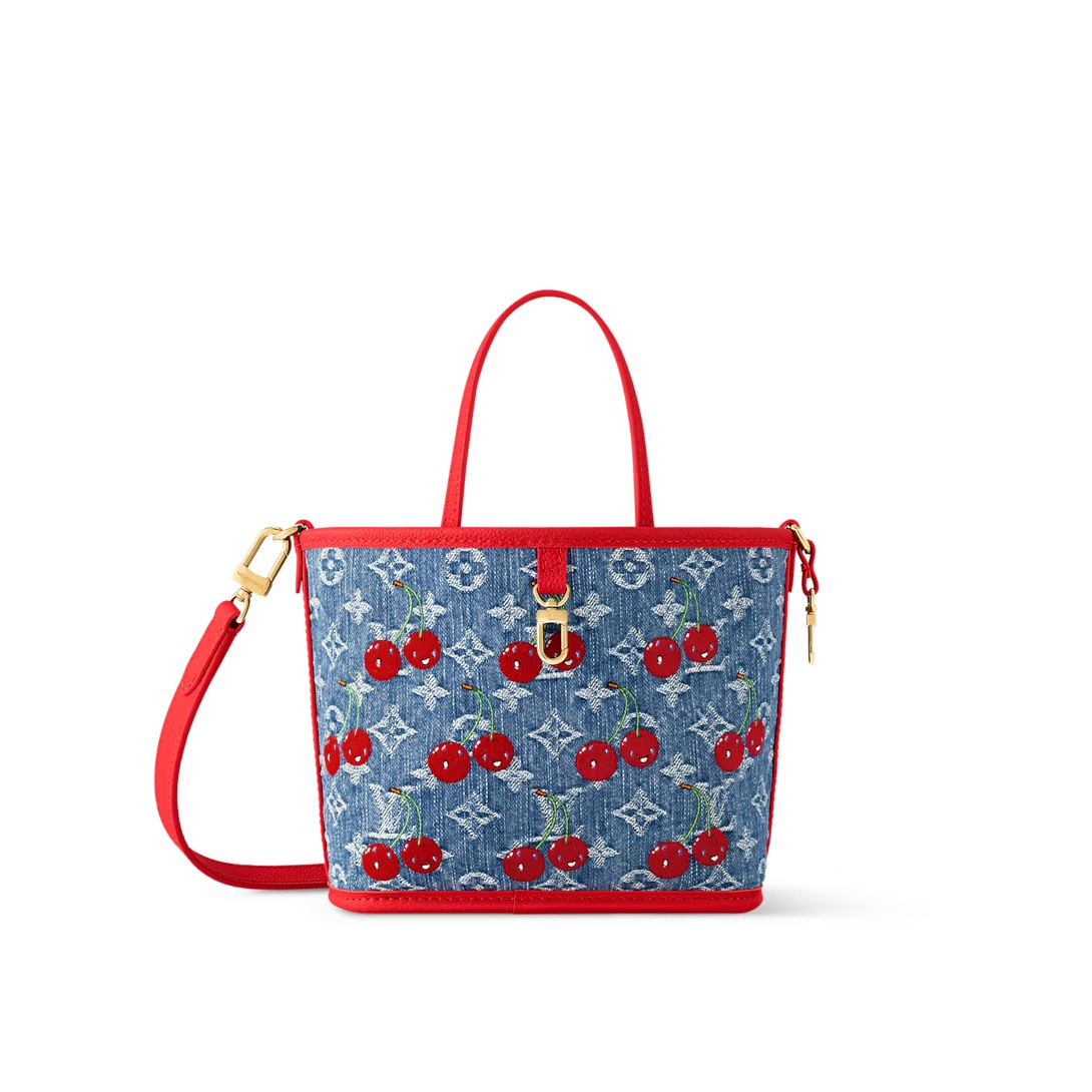 Lv X Tm Neverfull Inside Out Bb Monogram Cherry Denim M14997