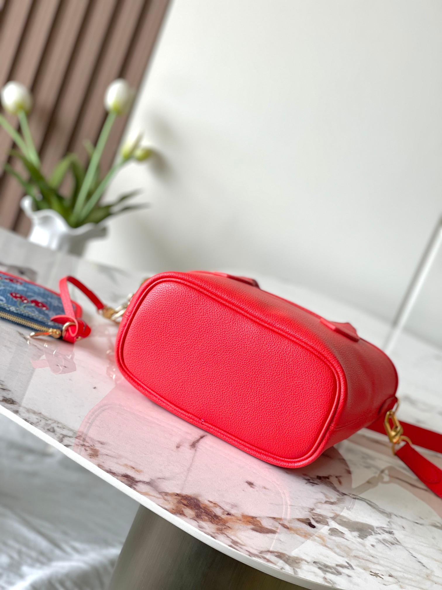 Lv X Tm Neverfull Inside Out Bb Monogram Cherry Denim M14997