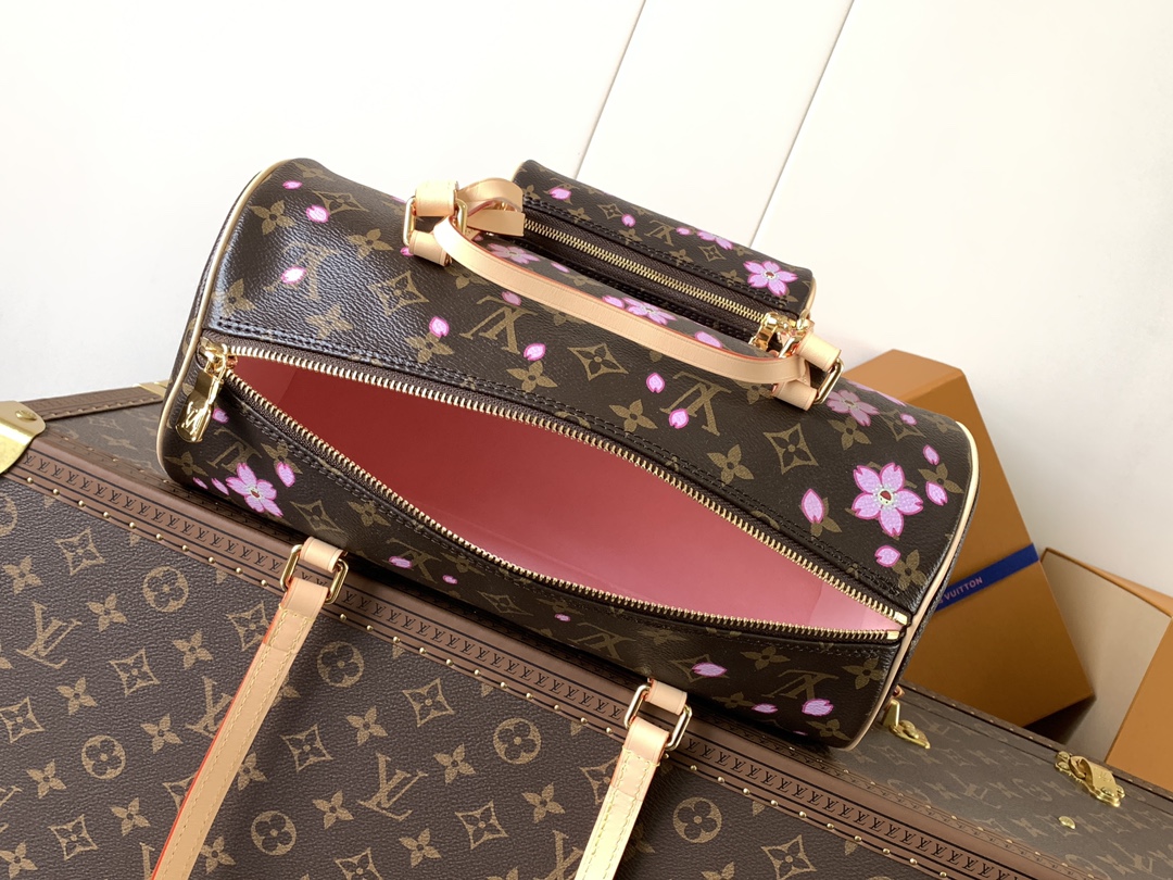 Lv X Tm Papillon Bag Sakura Brown Cherry Blossom Monogram M13097