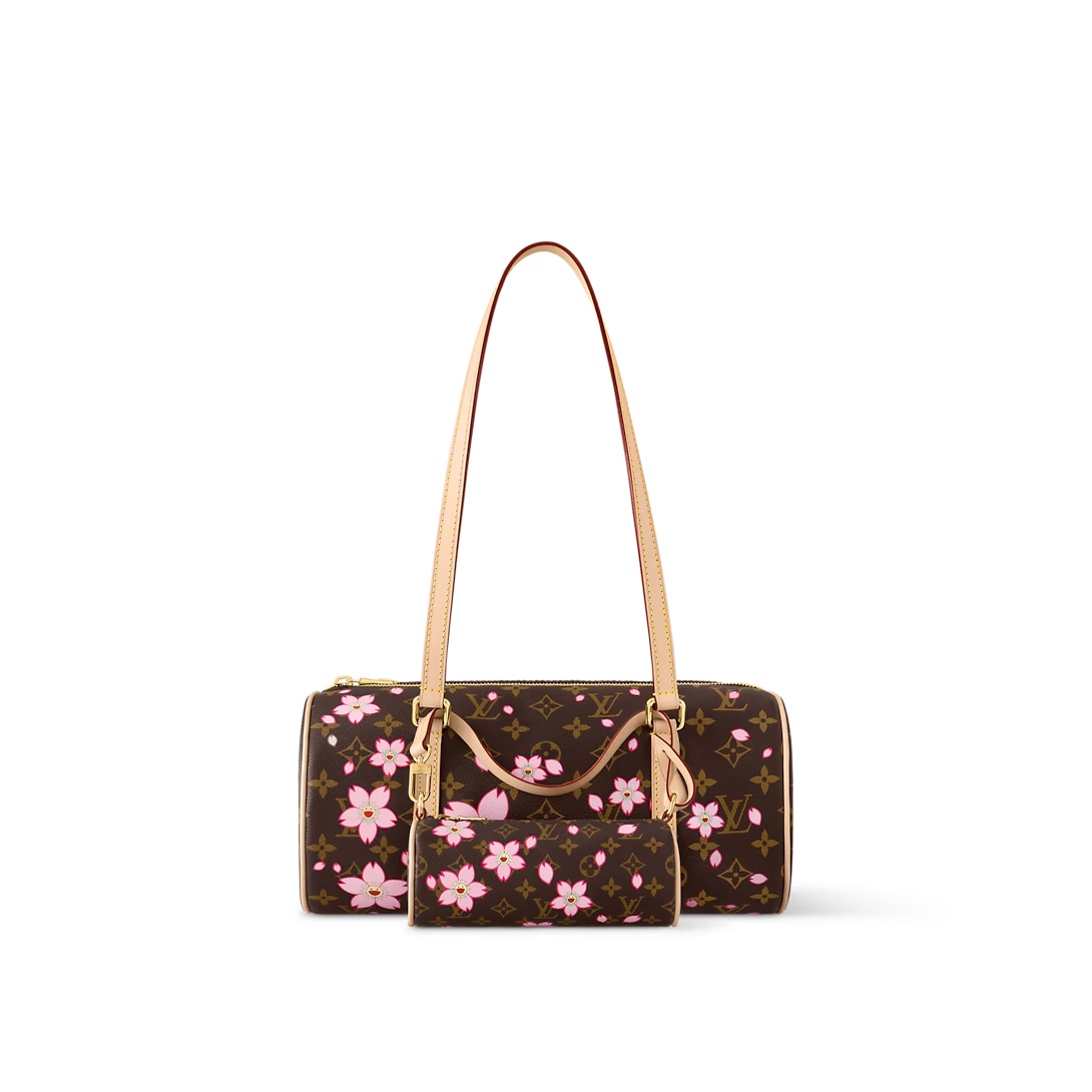 Lv X Tm Papillon Bag Sakura Brown Cherry Blossom Monogram M13097