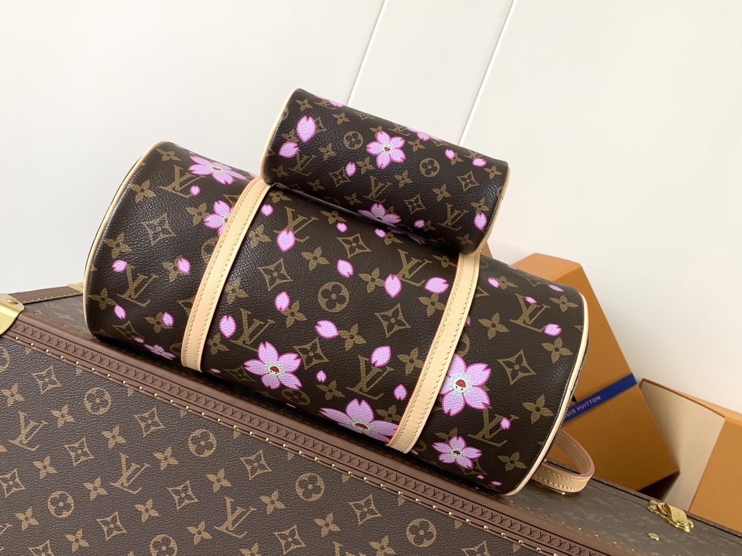 Lv X Tm Papillon Bag Sakura Brown Cherry Blossom Monogram M13097