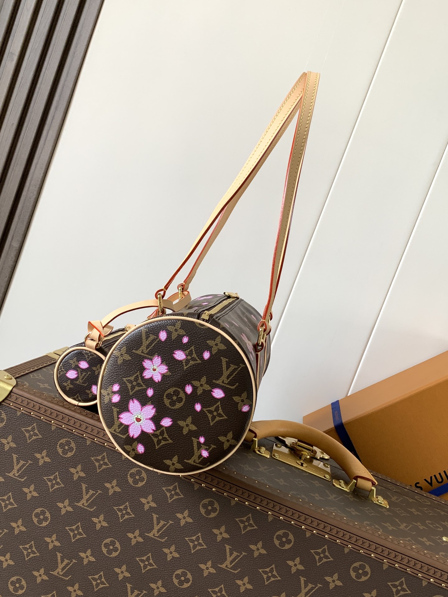 Lv X Tm Papillon Bag Sakura Brown Cherry Blossom Monogram M13097