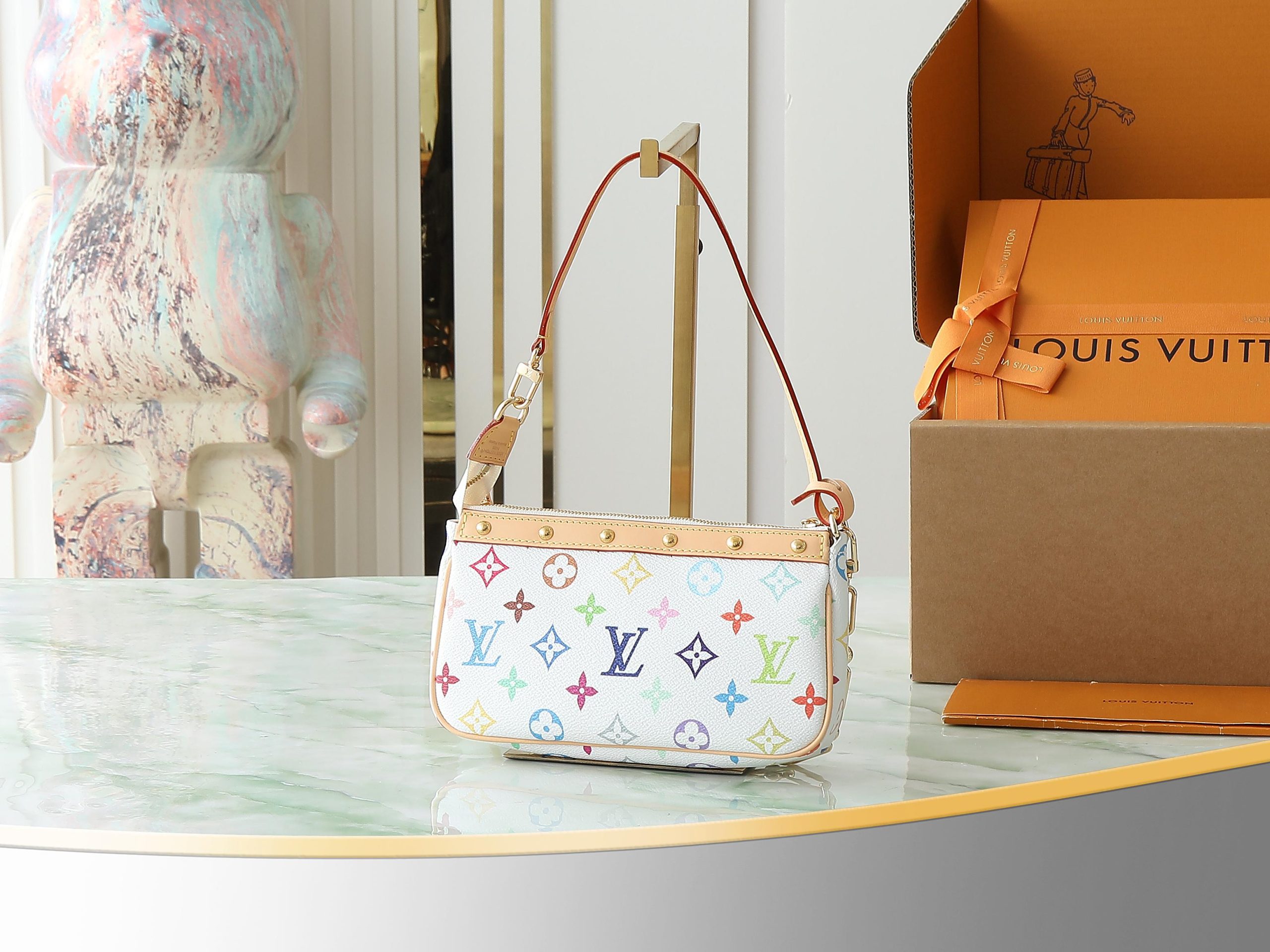 Lv X Tm Pochette Accessoires Monogram Multicolored White M13404