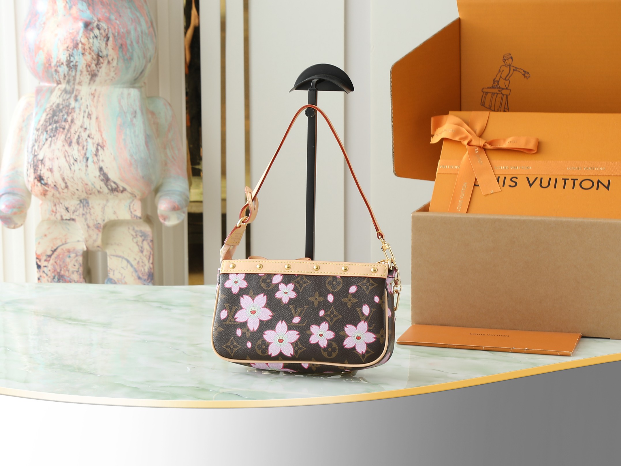Lv X Tm Pochette Accessoires Monogram Sakura Brown Cherry Blossom M13666