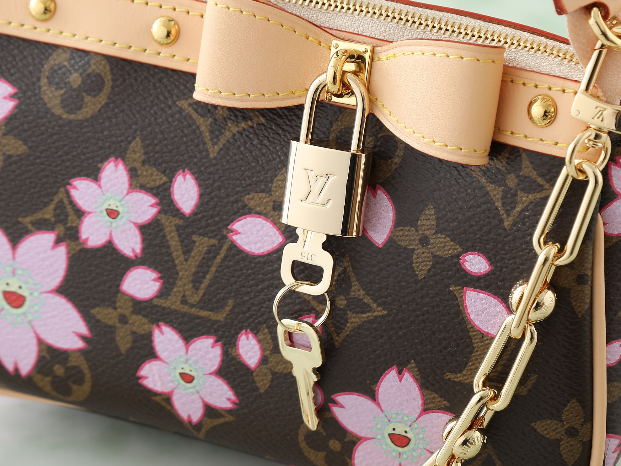 Lv X Tm Pochette Accessoires Monogram Sakura Brown Cherry Blossom M13666