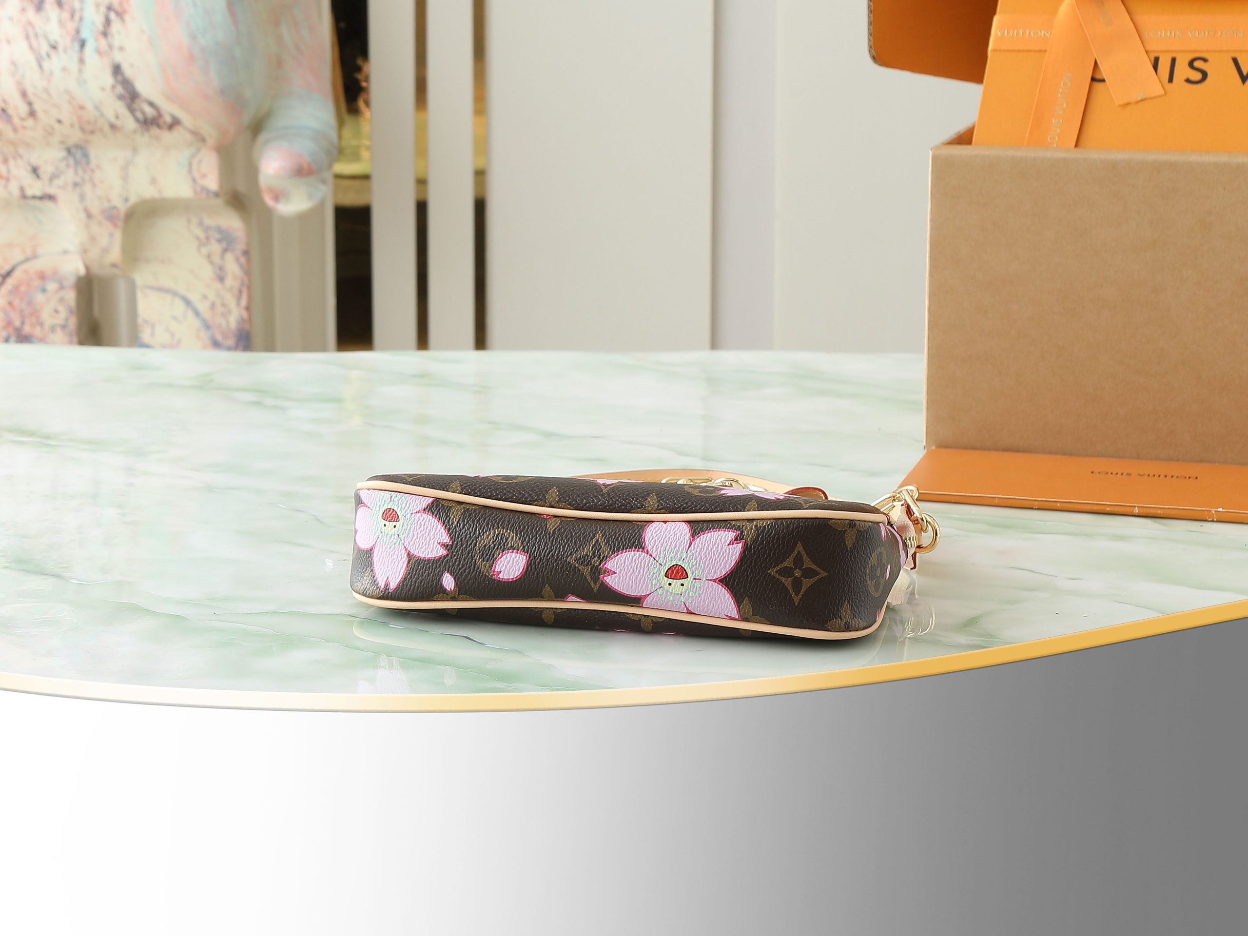 Lv X Tm Pochette Accessoires Monogram Sakura Brown Cherry Blossom M13666