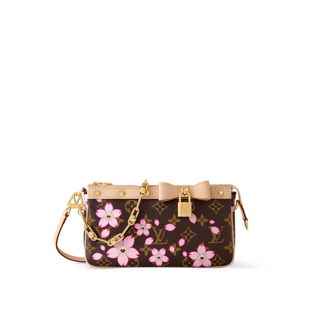Lv X Tm Pochette Accessoires Monogram Sakura Brown Cherry Blossom M13666