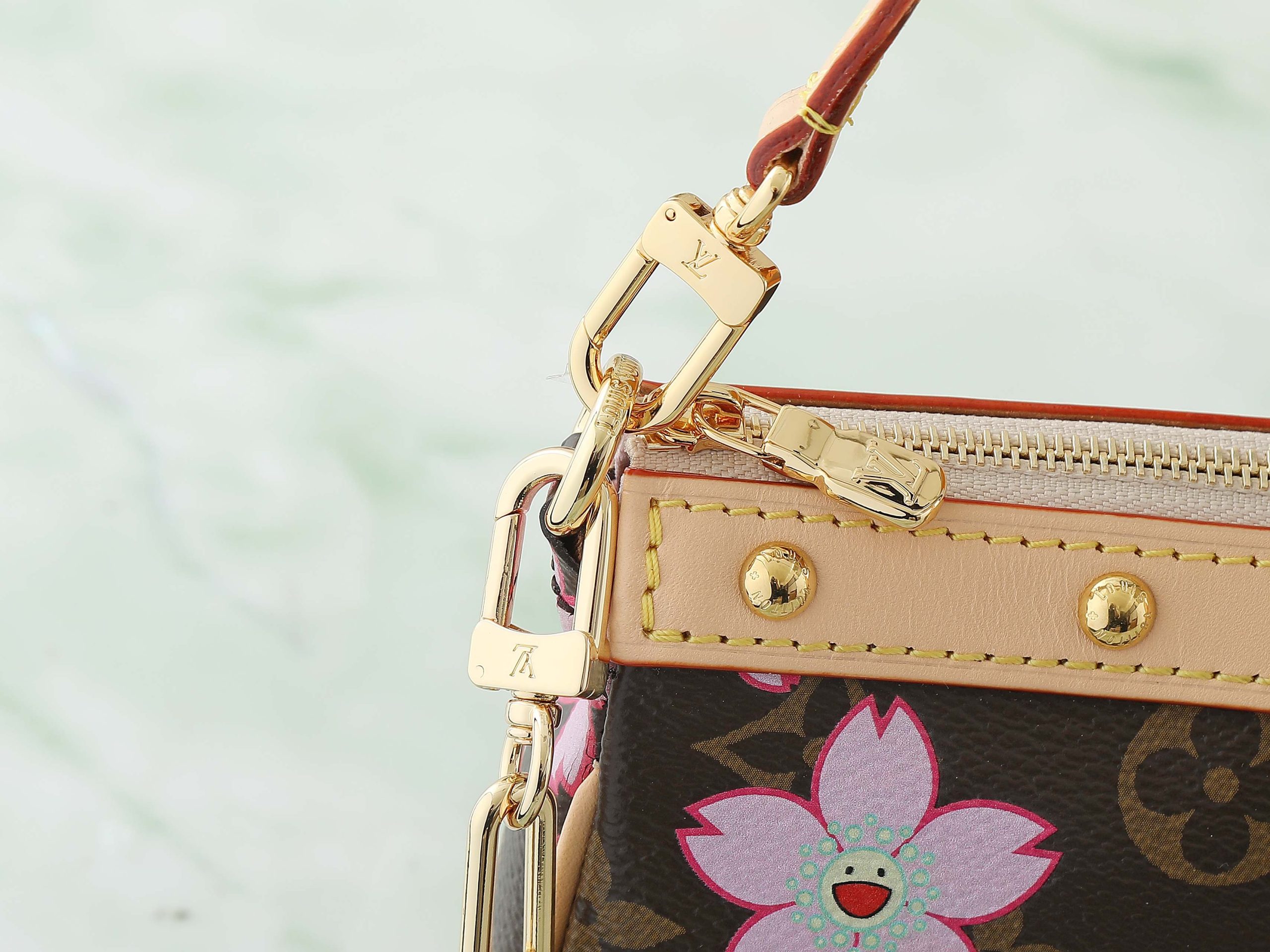 Lv X Tm Pochette Accessoires Monogram Sakura Brown Cherry Blossom M13666