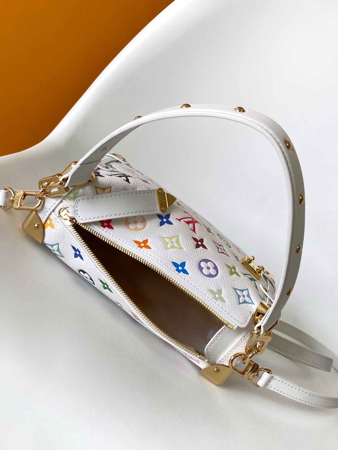 Lv X Tm Side Trunk Mm Handbags Multicolored Monogram White M14046