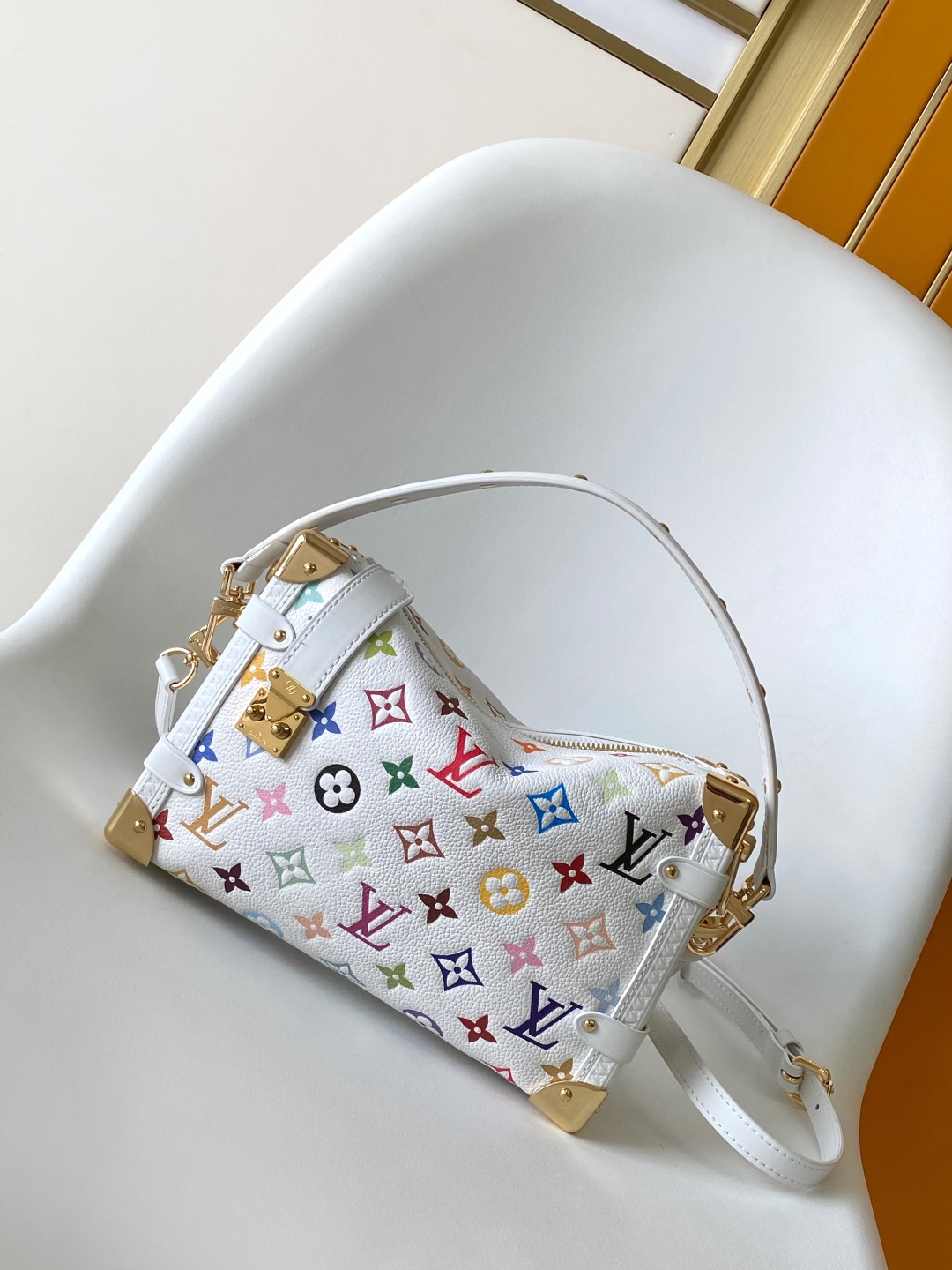 Lv X Tm Side Trunk Mm Handbags Multicolored Monogram White M14046