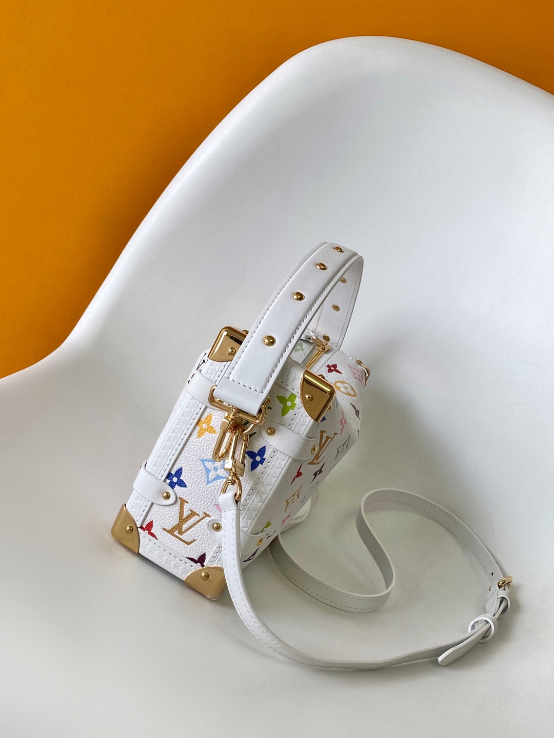 Lv X Tm Side Trunk Mm Handbags Multicolored Monogram White M14046