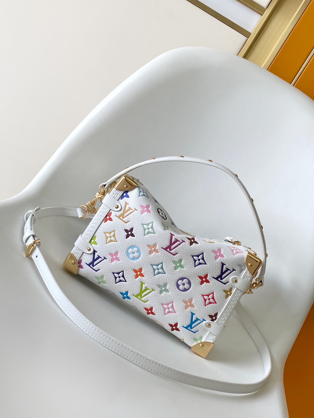 Lv X Tm Side Trunk Mm Handbags Multicolored Monogram White M14046