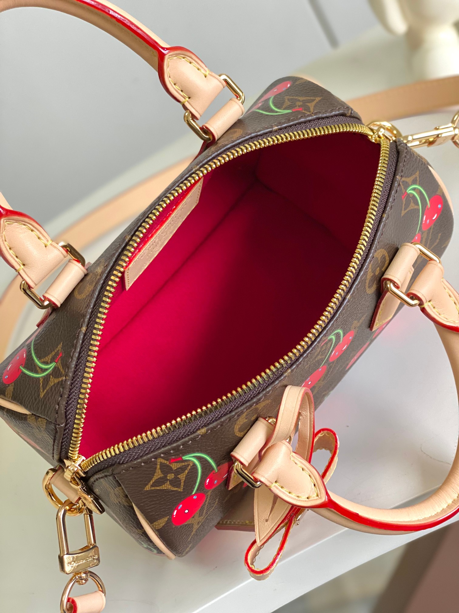 Lv X Tm Speedy Bandoulière 20 Monogram Cherry M13094