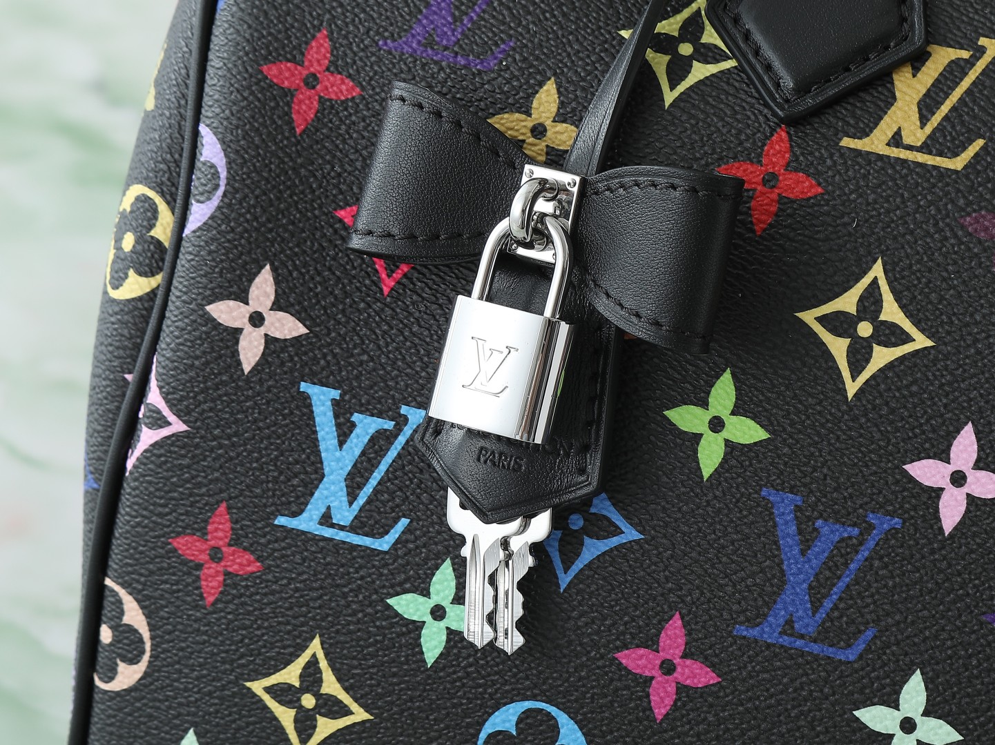Lv X Tm Speedy Soft 30 Dark Monogram Multicolored Black M13257