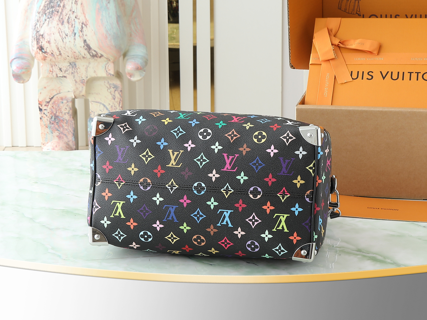 Lv X Tm Speedy Soft 30 Dark Monogram Multicolored Black M13257