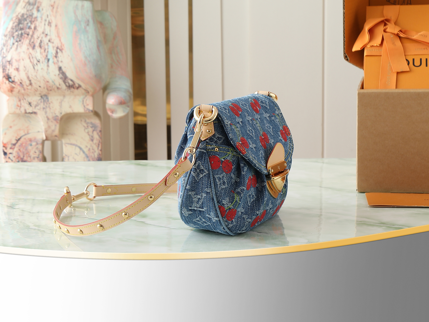 Lv X Tm Sunset Crossbody Bag Monogram Cherry Denim M13680