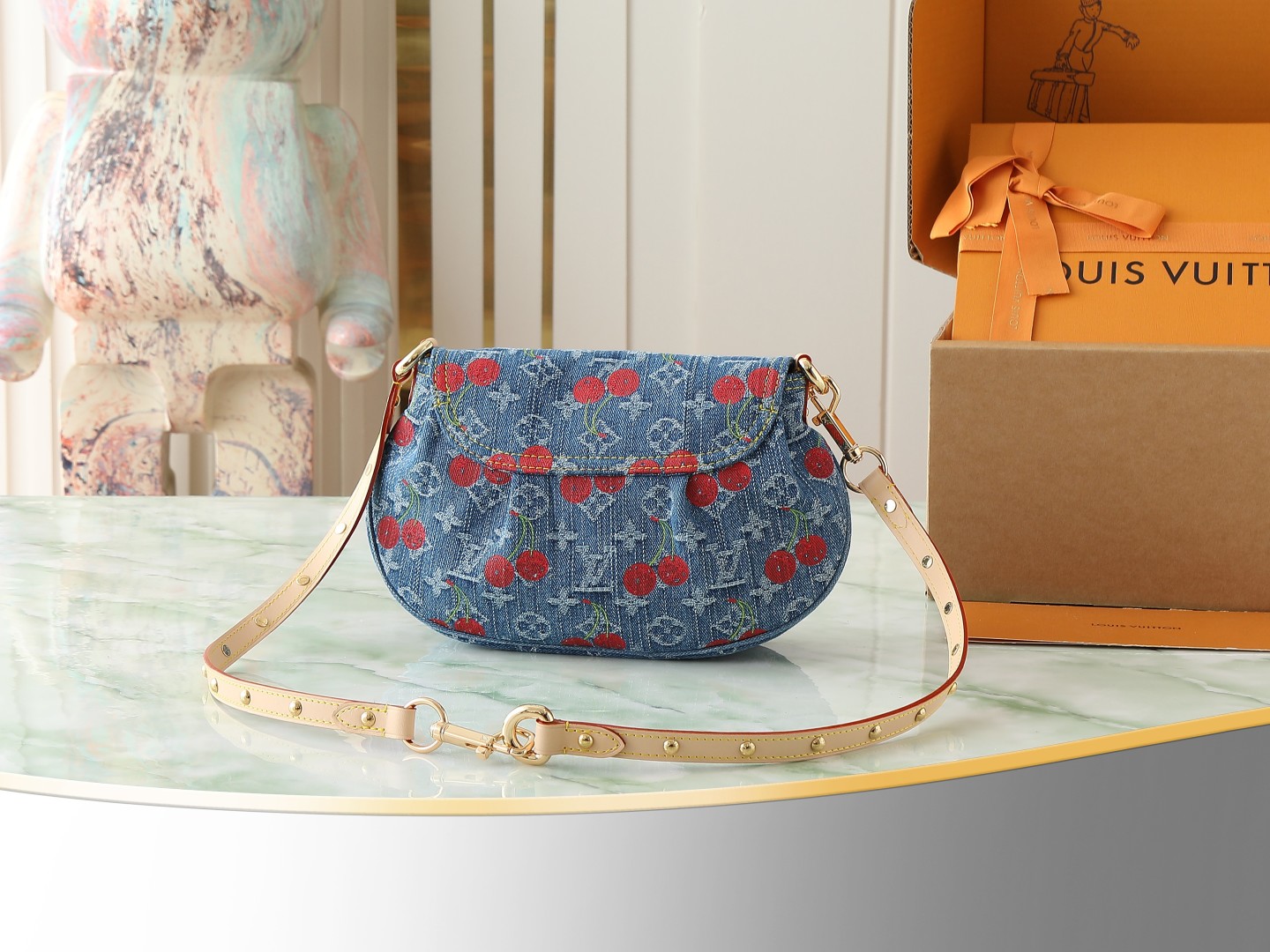 Lv X Tm Sunset Crossbody Bag Monogram Cherry Denim M13680