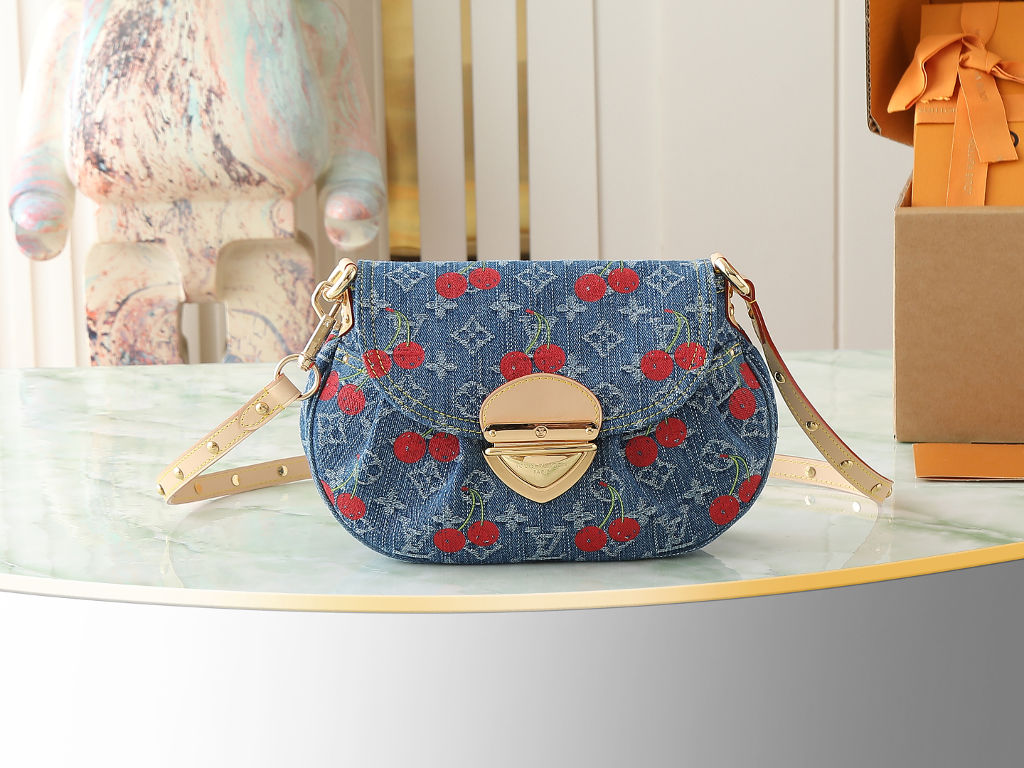 Lv X Tm Sunset Crossbody Bag Monogram Cherry Denim M13680