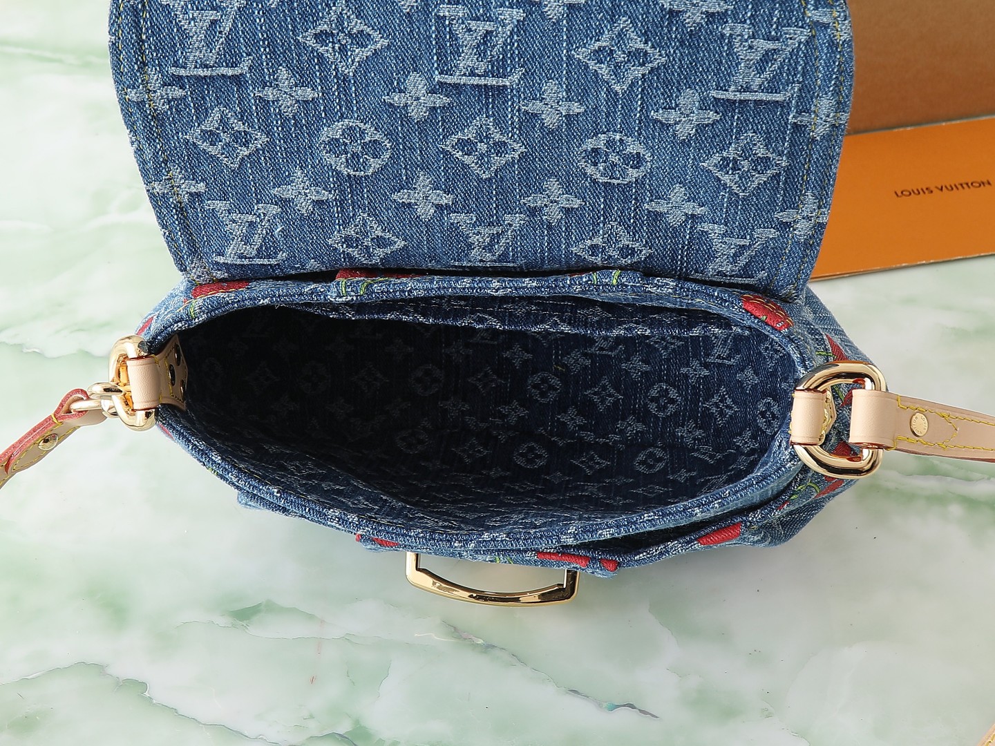 Lv X Tm Sunset Crossbody Bag Monogram Cherry Denim M13680