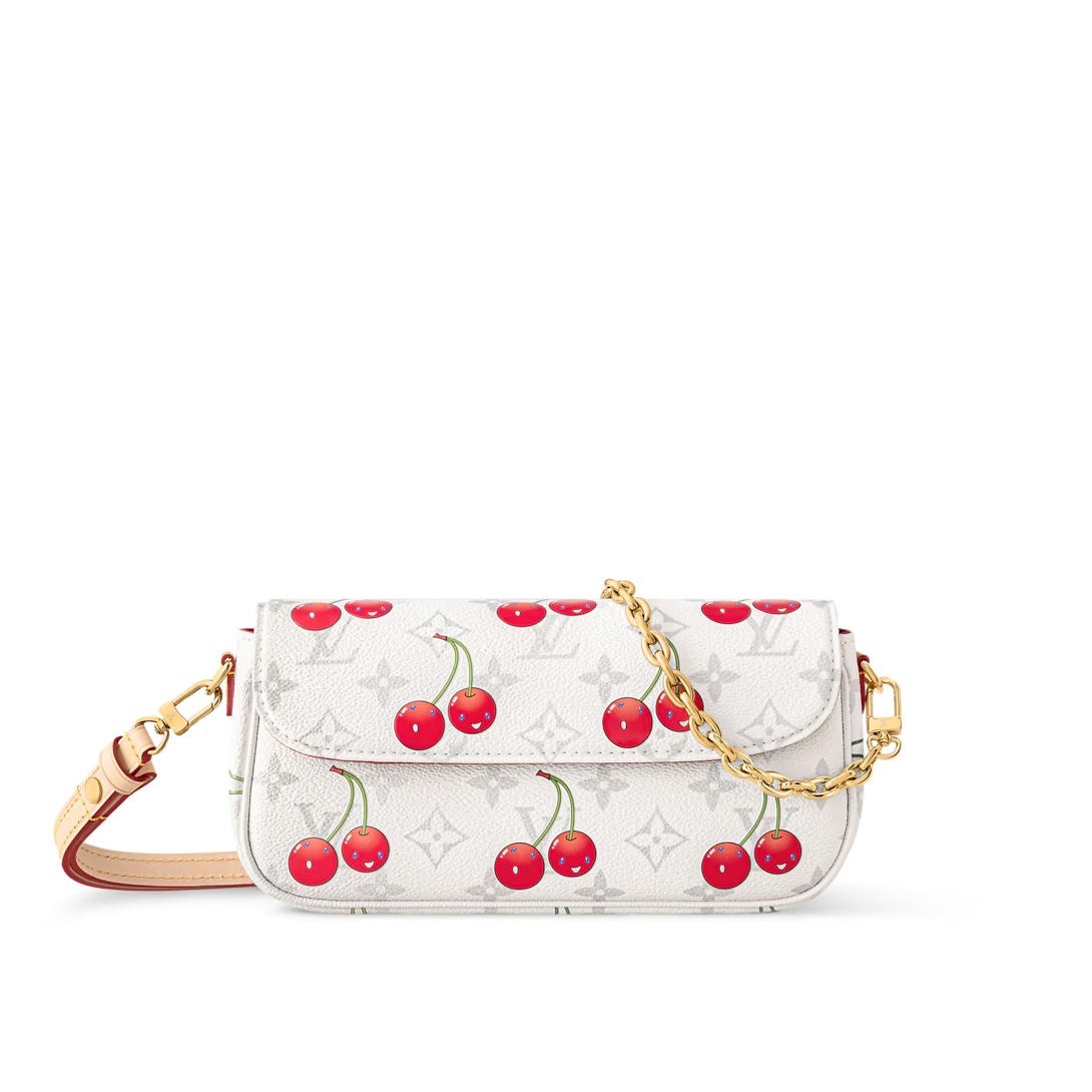 Lv X Tm Wallet On Chain Ivy Monogram Cherry White M14239
