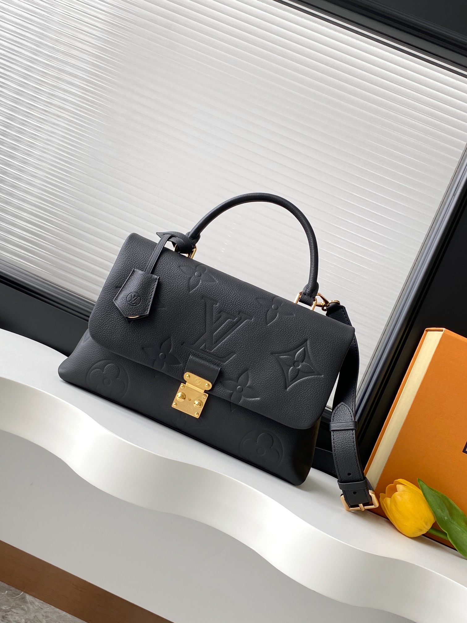 Madeleine Mm Handbag Monogram Empreinte Leather Black M45976